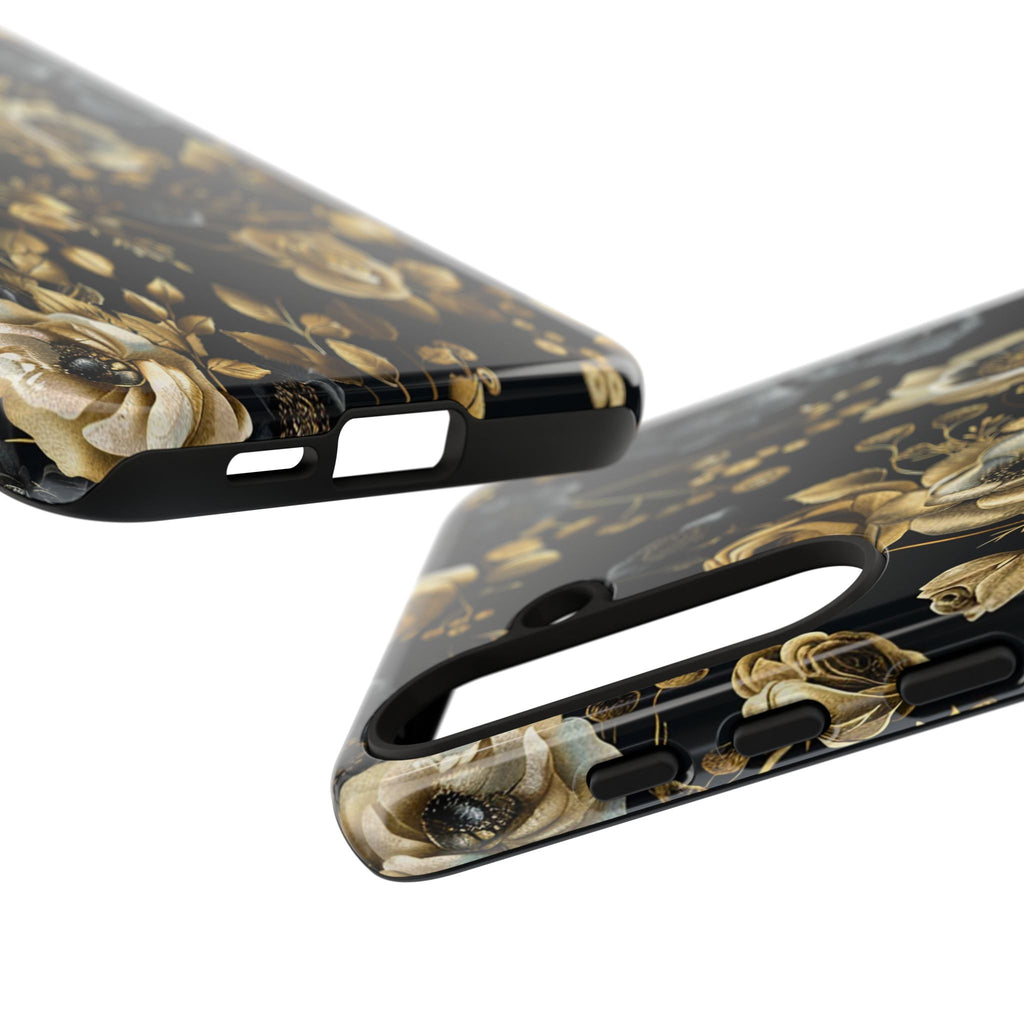 Luxurious Gold Roses on Black