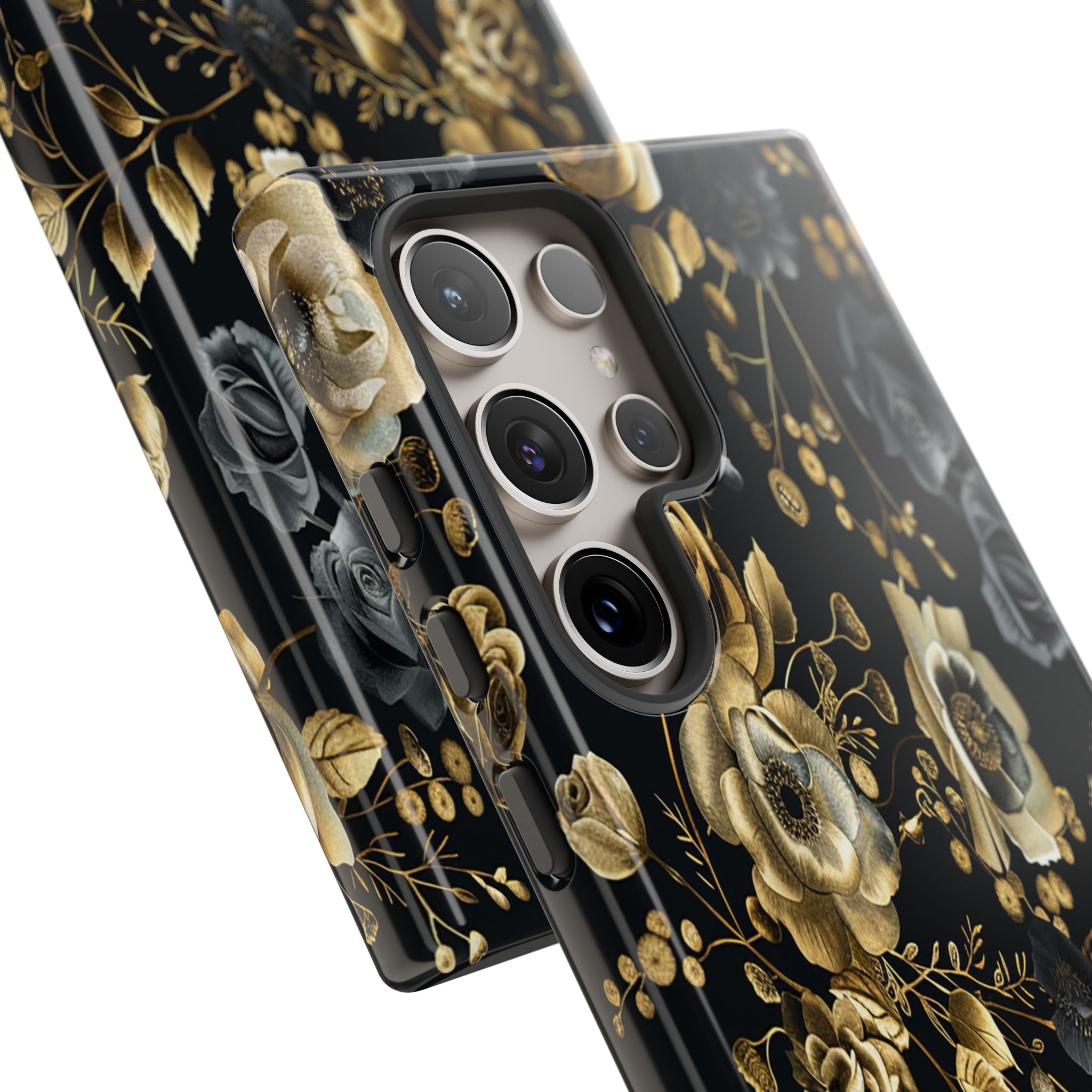 Luxurious Gold Roses on Black