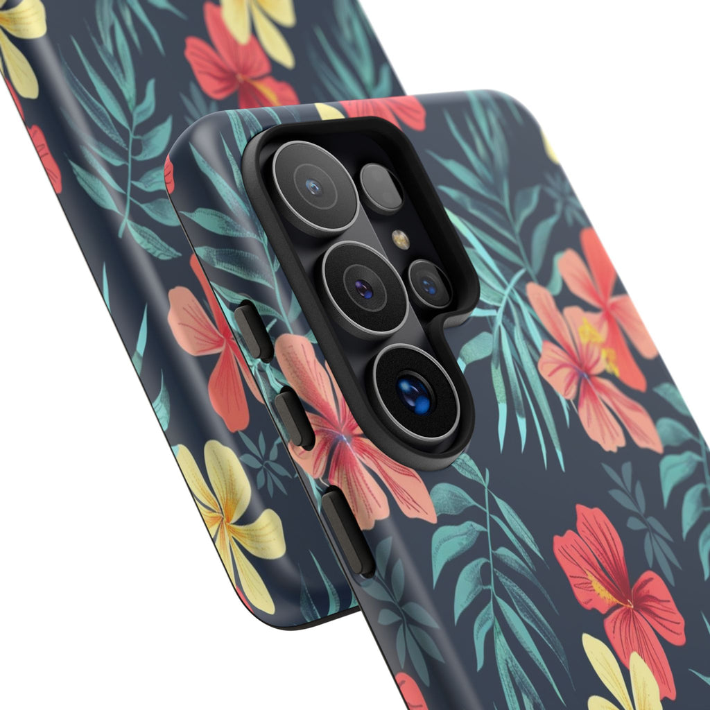 Tropical Hibiscus Navy Case