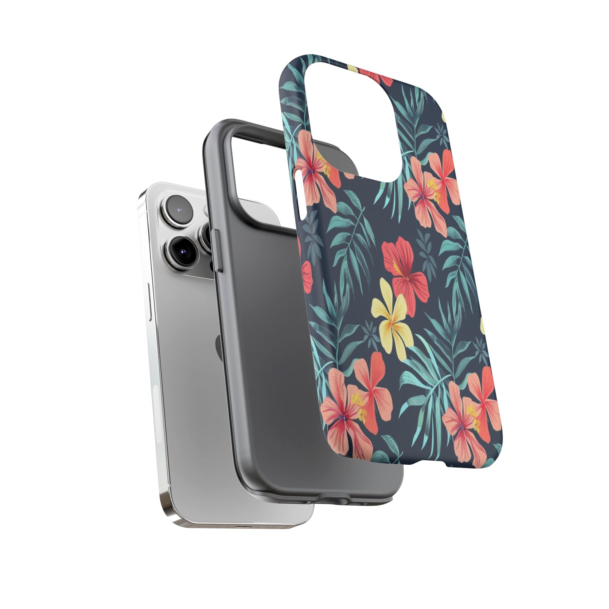 Tropical Hibiscus Navy Case