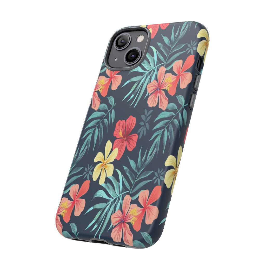 Tropical Hibiscus Navy Case