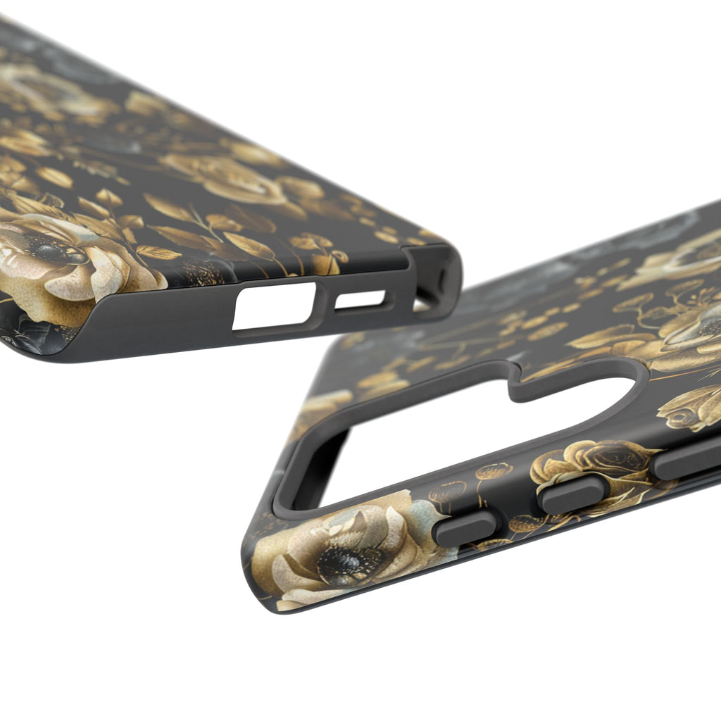 Luxurious Gold Roses on Black