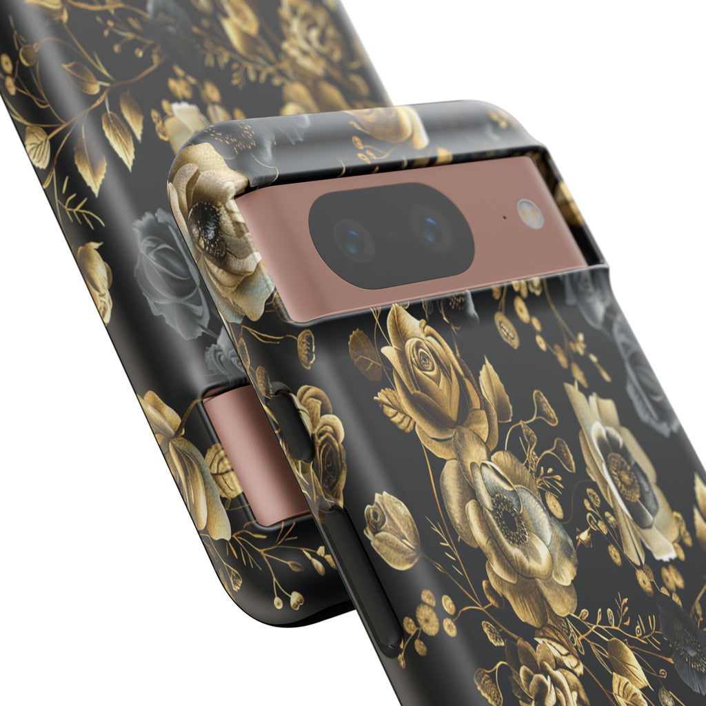 Luxurious Gold Roses on Black