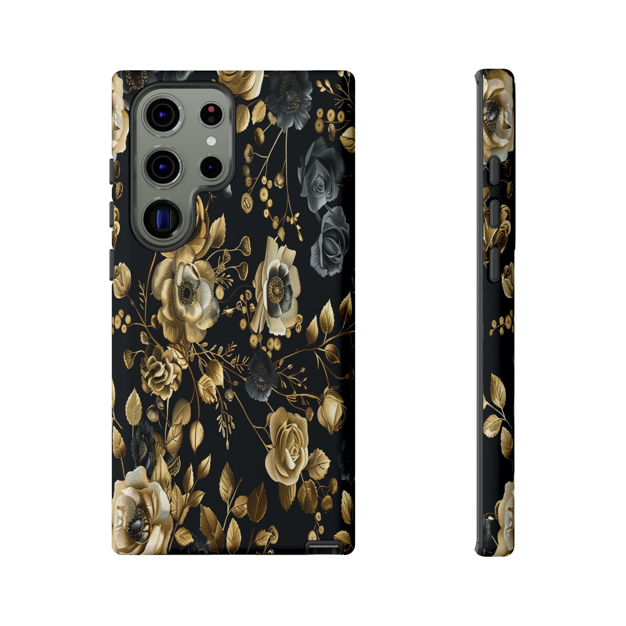 Luxurious Gold Roses on Black