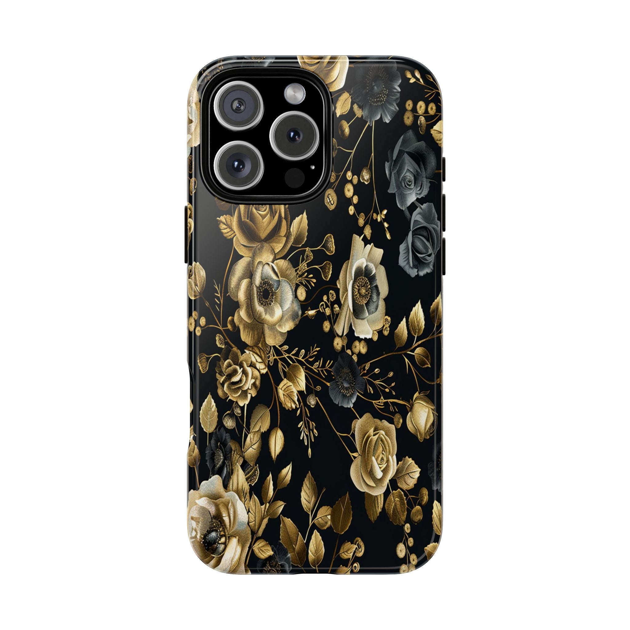 Luxurious Gold Roses on Black