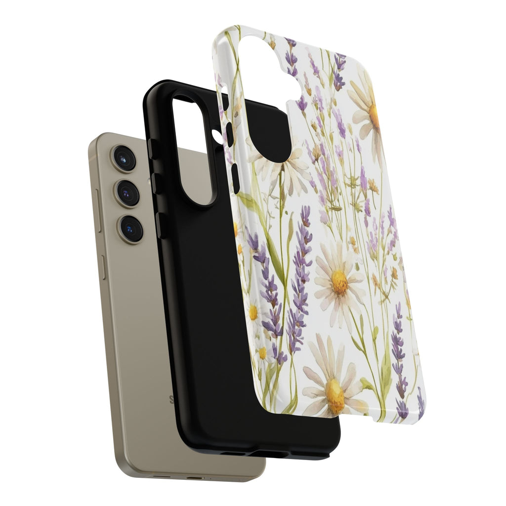 Delicate Watercolor Daisy and Lavender Case