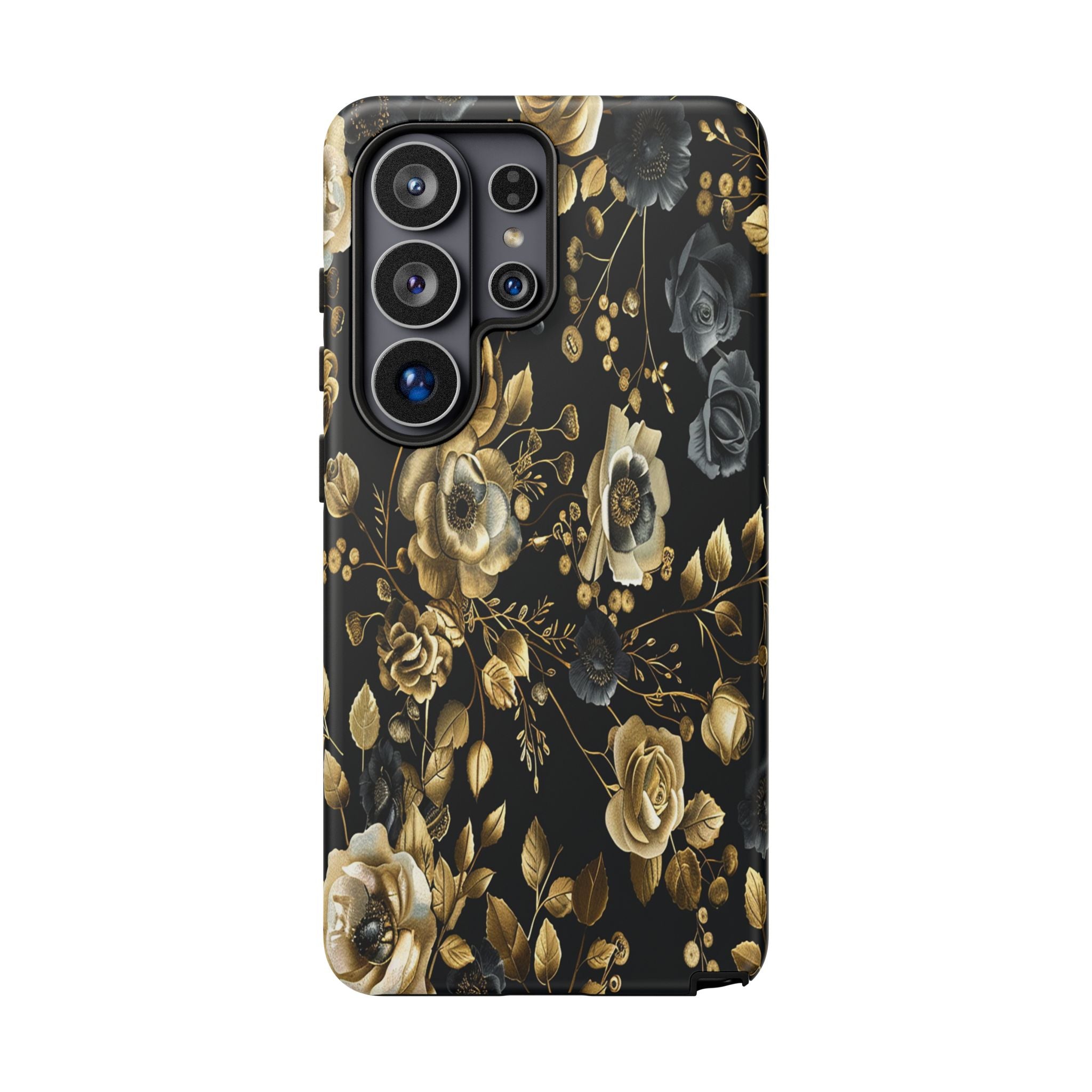 Luxurious Gold Roses on Black