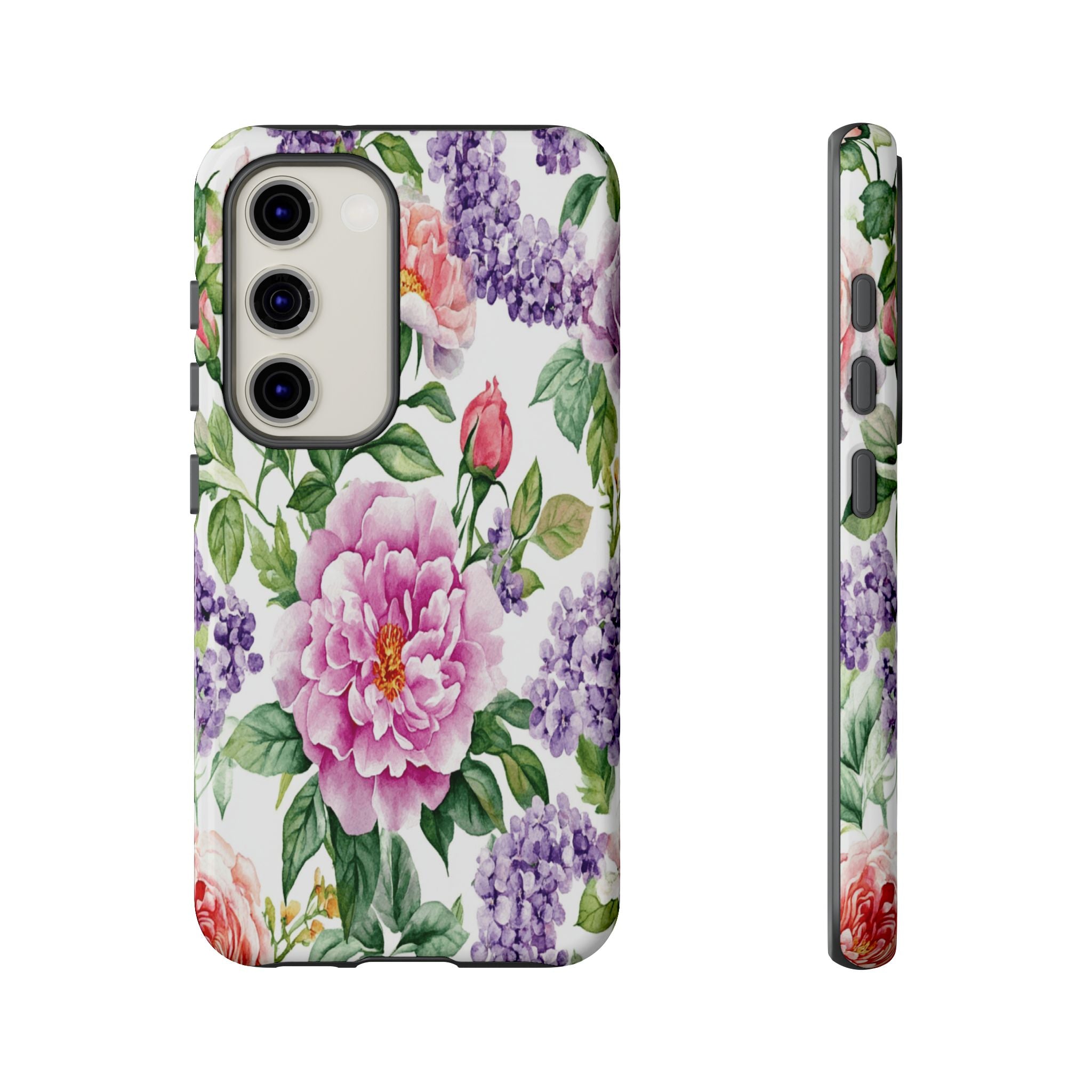 Watercolor Peonies and Lilacs