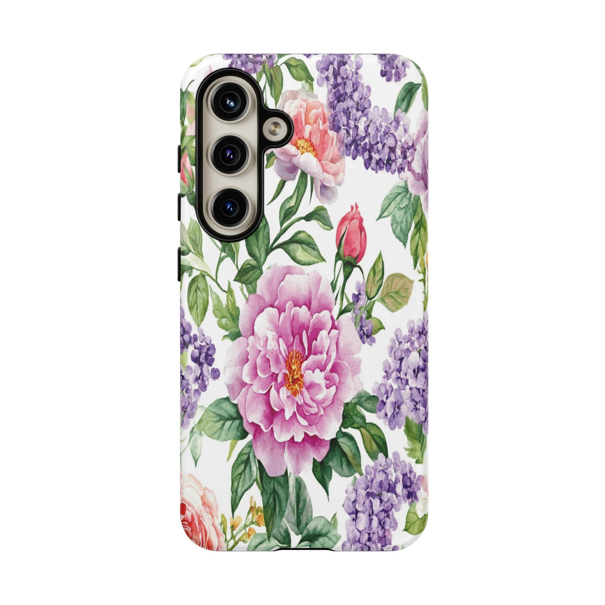 Watercolor Peonies and Lilacs