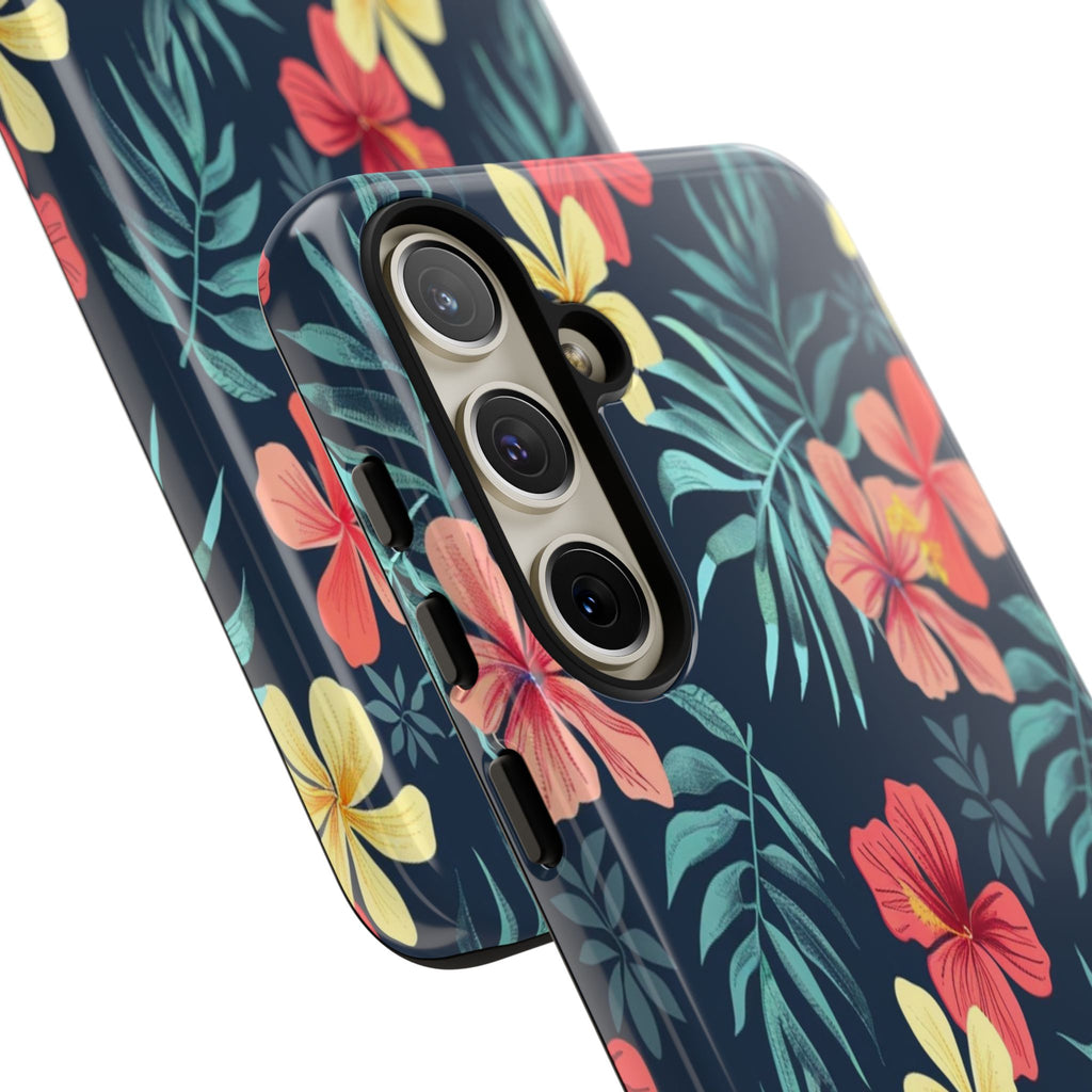 Tropical Hibiscus Navy Case