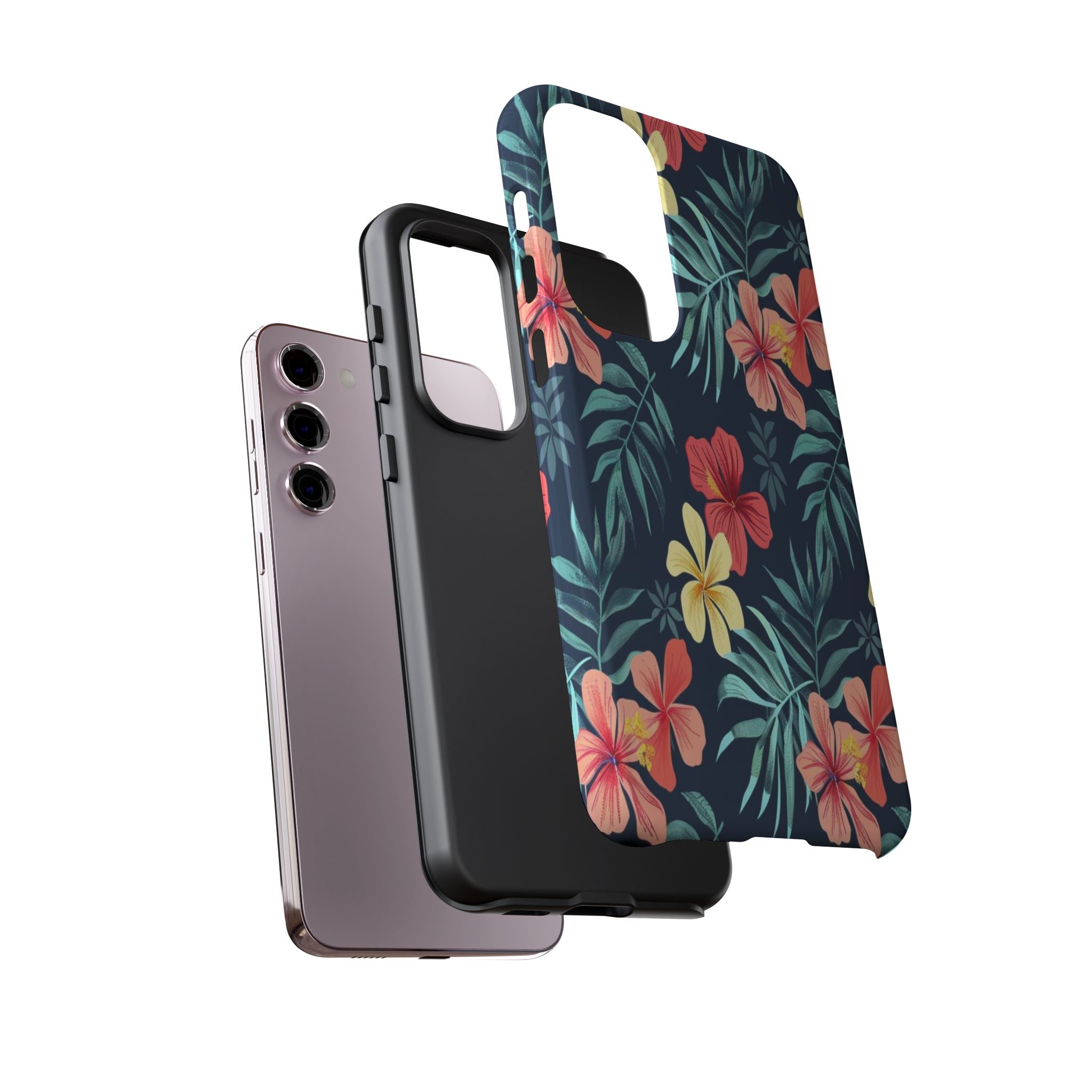 Tropical Hibiscus Navy Case