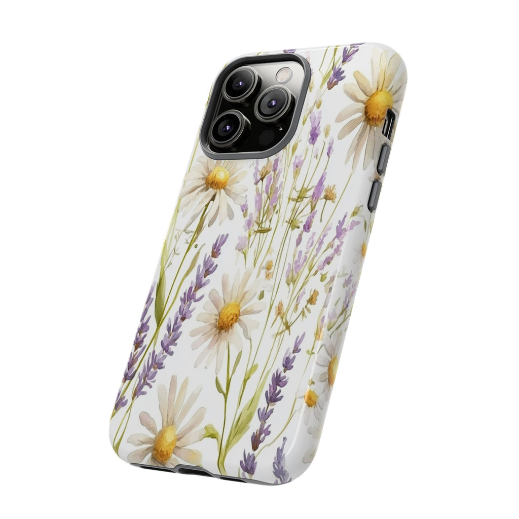 Delicate Watercolor Daisy and Lavender Case