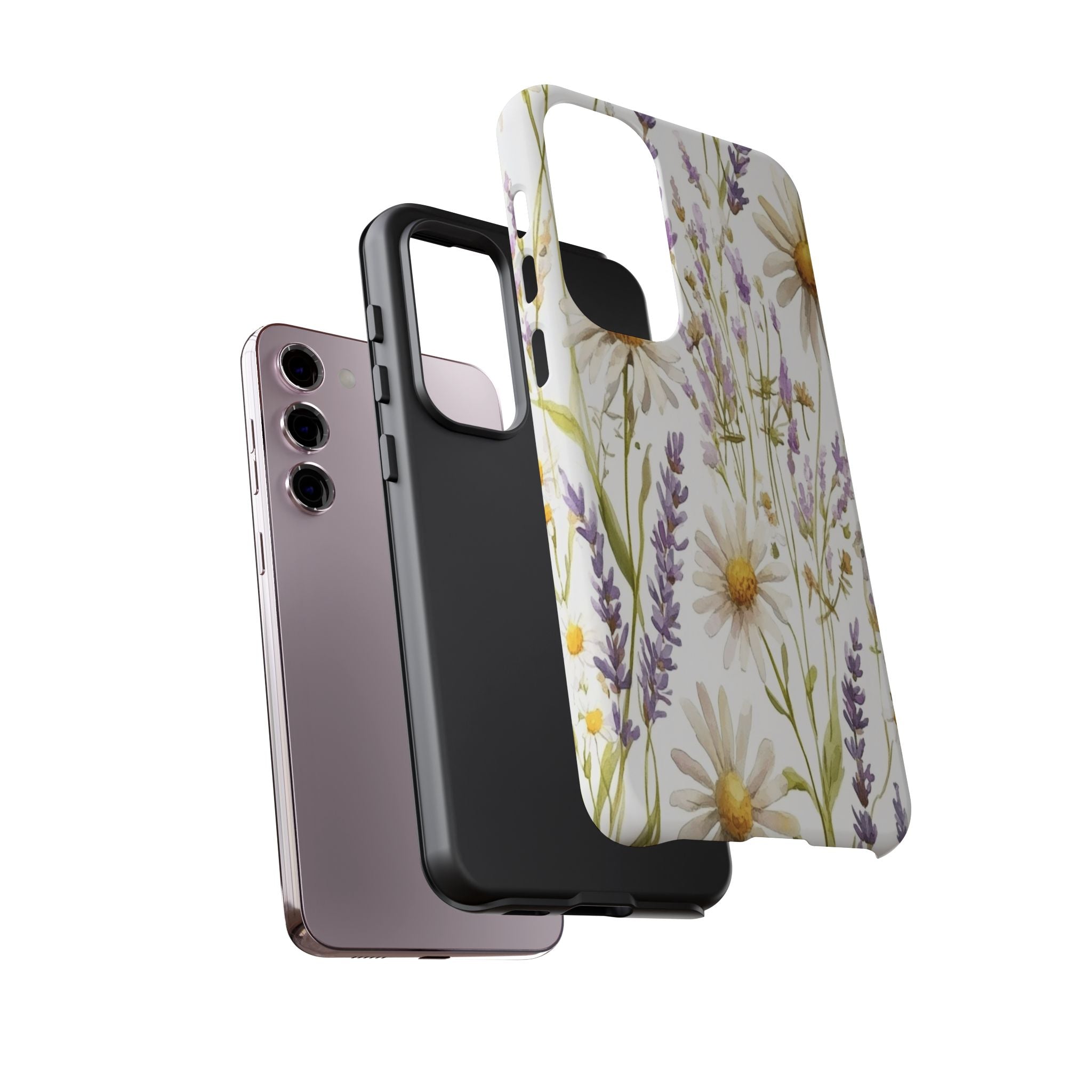 Delicate Watercolor Daisy and Lavender Case