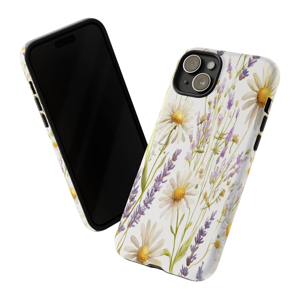 Delicate Watercolor Daisy and Lavender Case