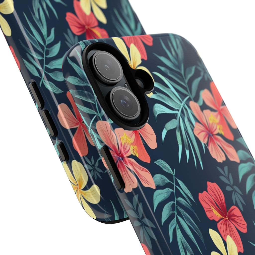Tropical Hibiscus Navy Case