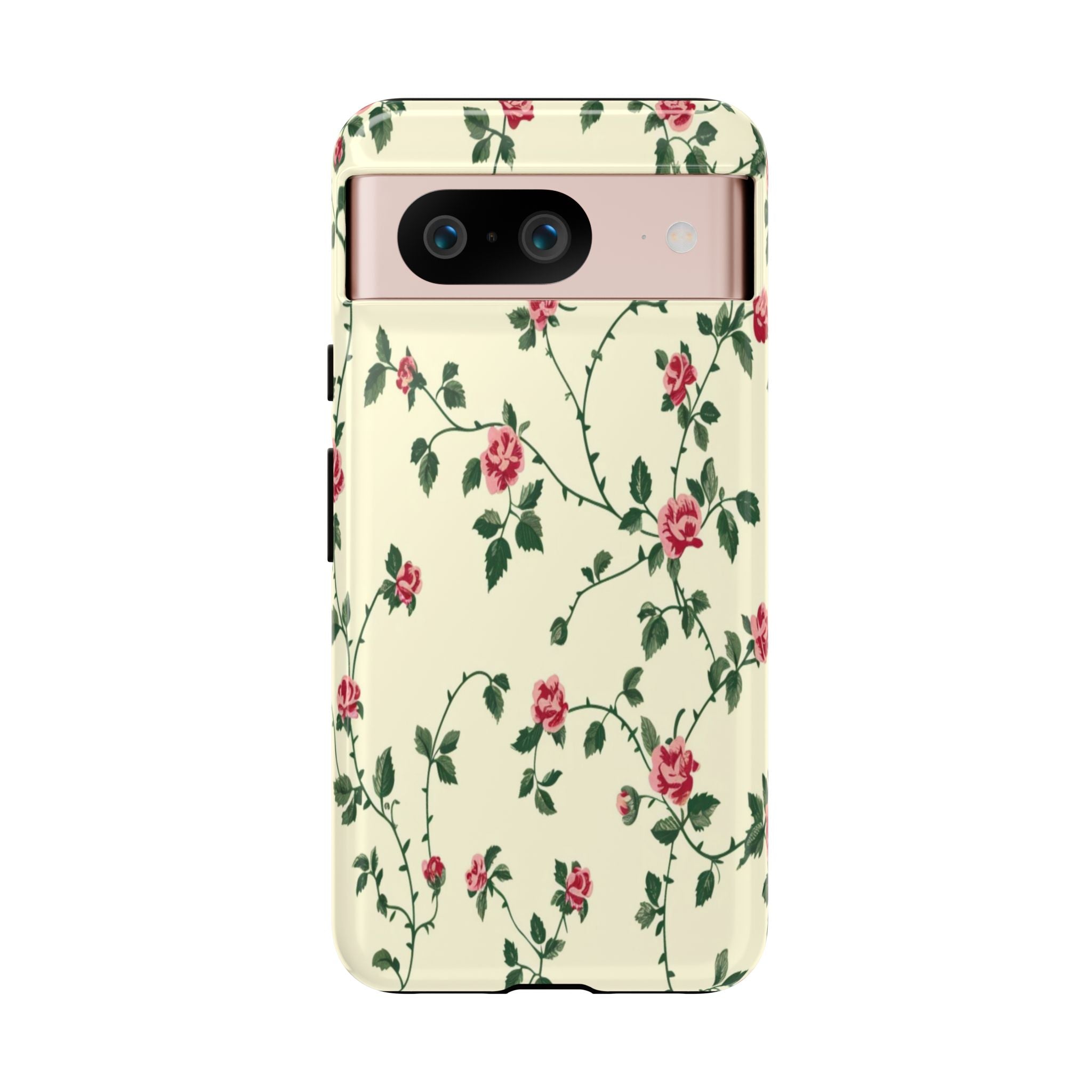 Elegant Pink Roses Victorian Botanical Wallpaper