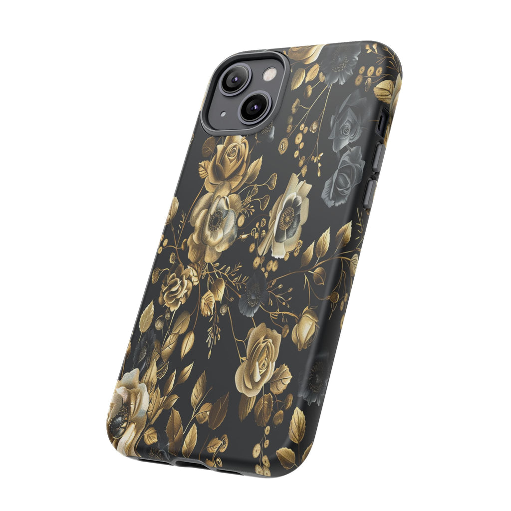 Luxurious Gold Roses on Black