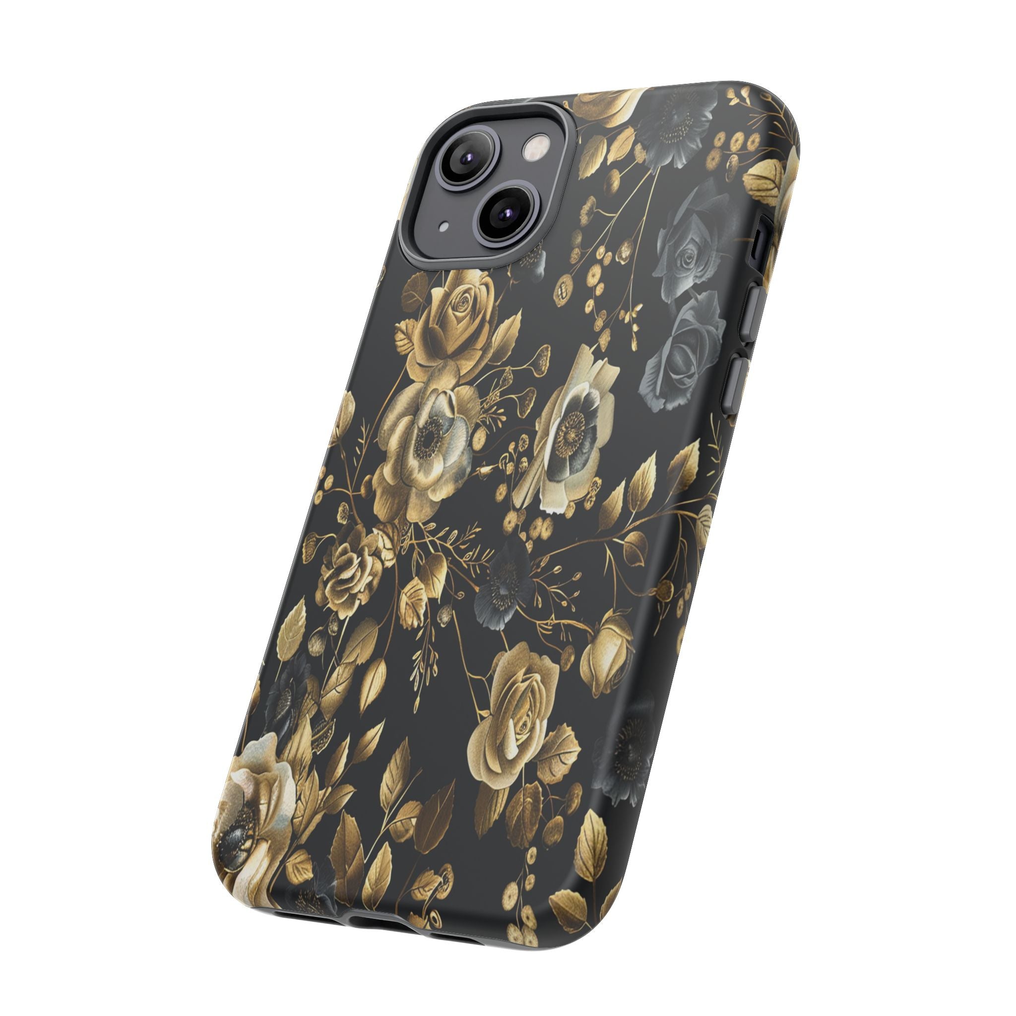 Luxurious Gold Roses on Black