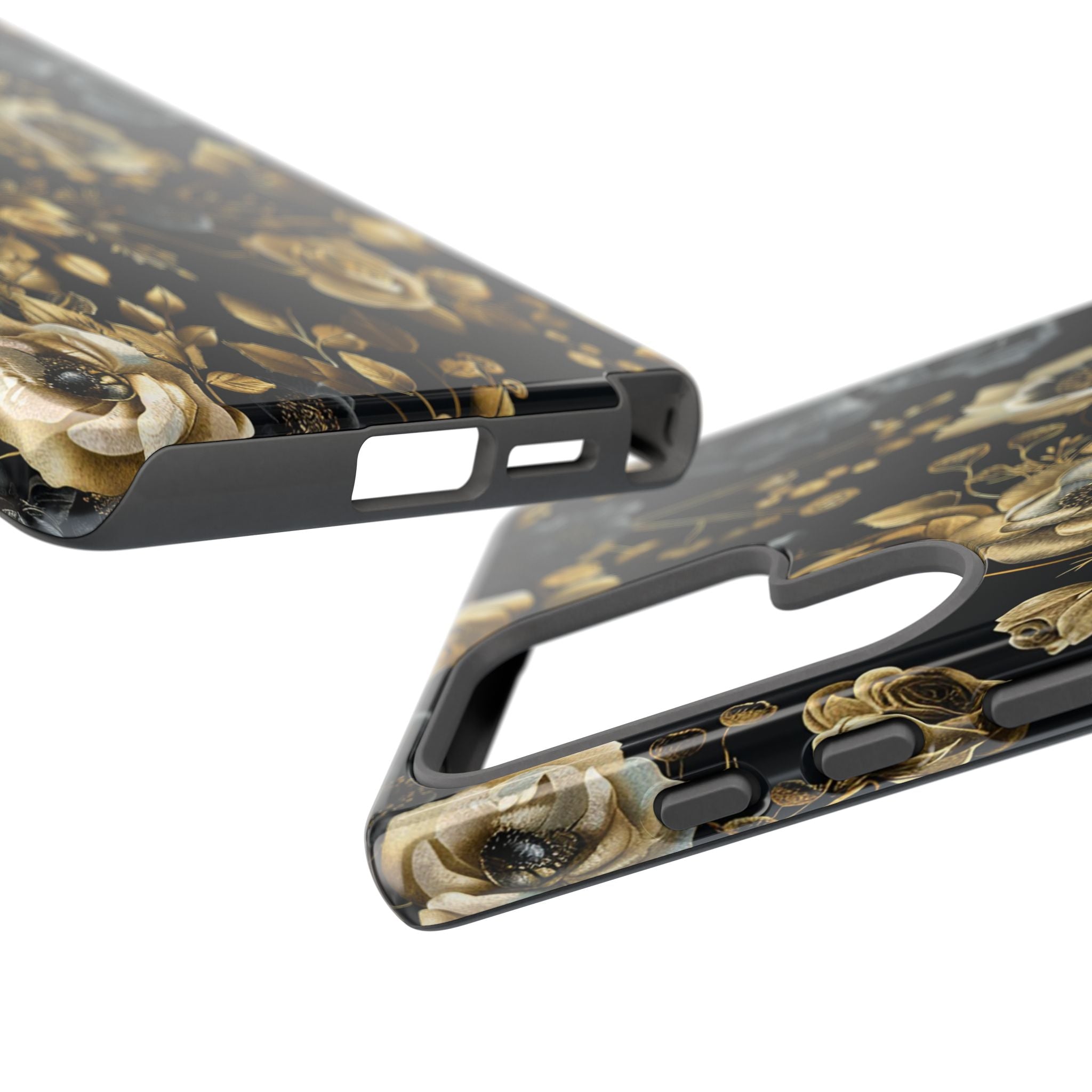 Luxurious Gold Roses on Black