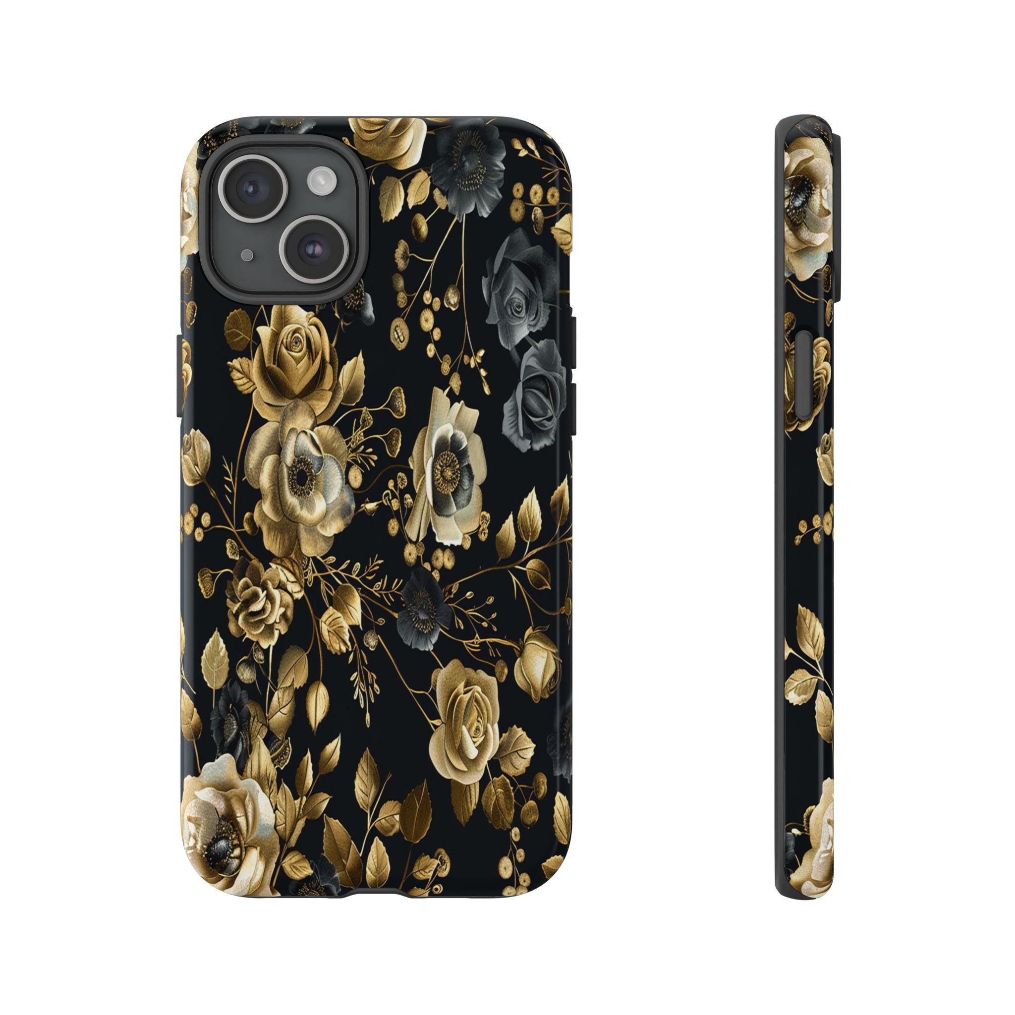 Luxurious Gold Roses on Black