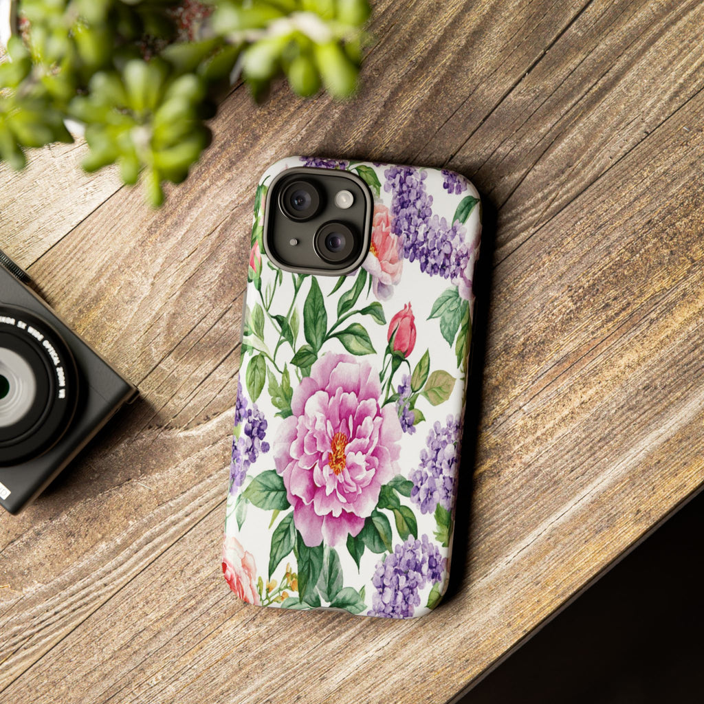 Watercolor Peonies and Lilacs Case