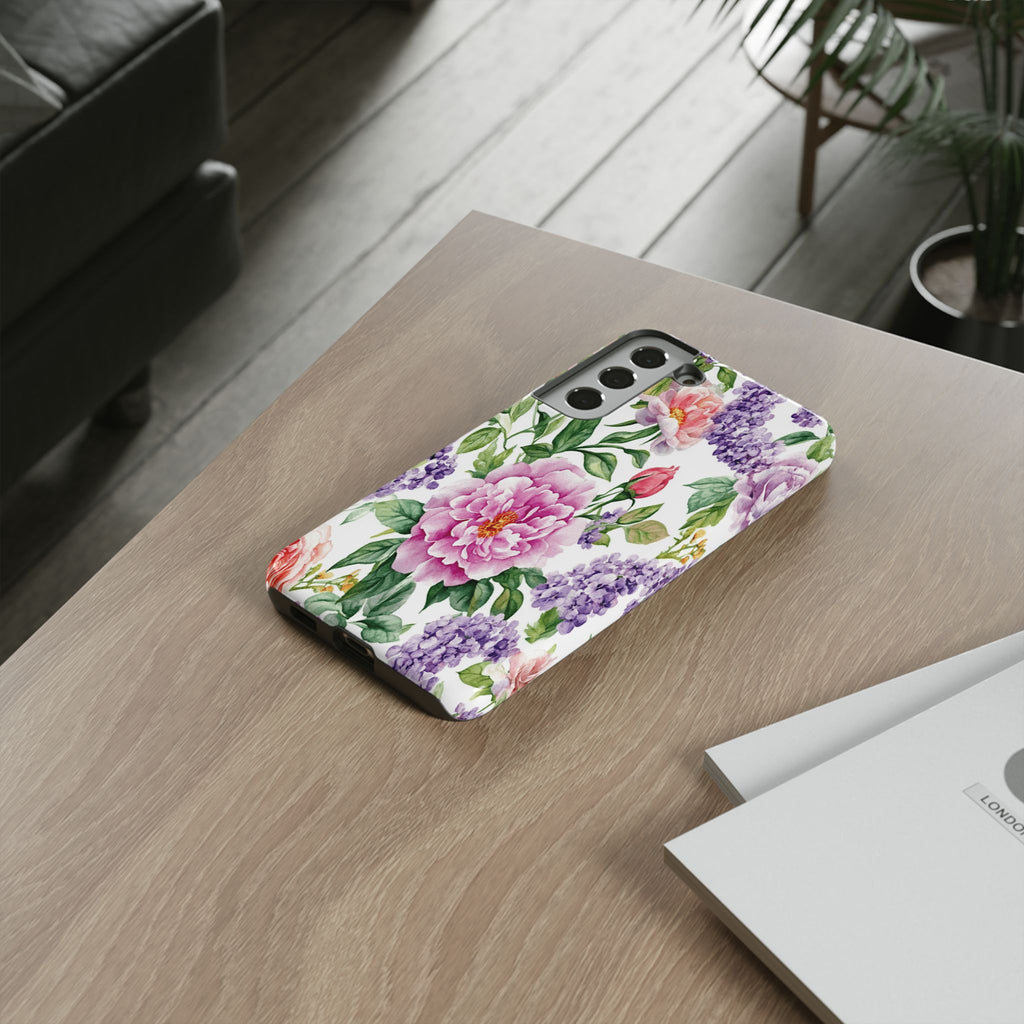 Watercolor Peonies and Lilacs Case