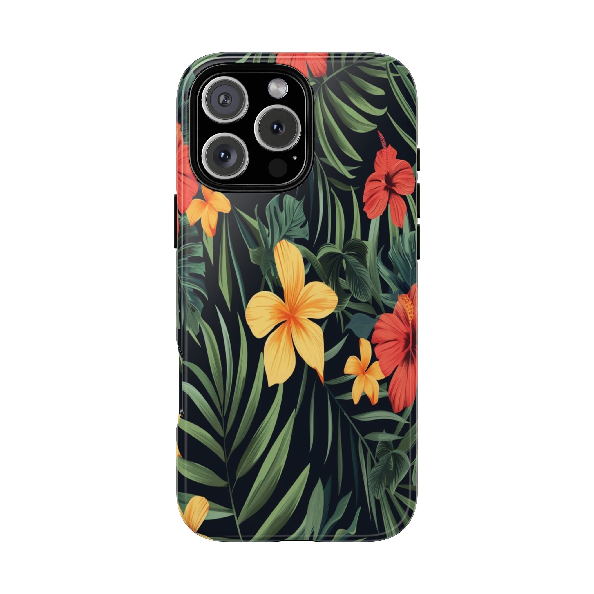 Tropical Hibiscus and Plumeria Seamless Pattern