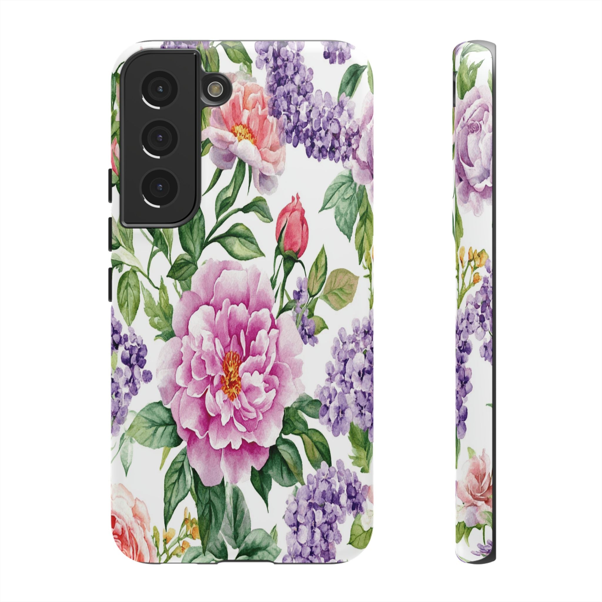 Watercolor Peonies and Lilacs