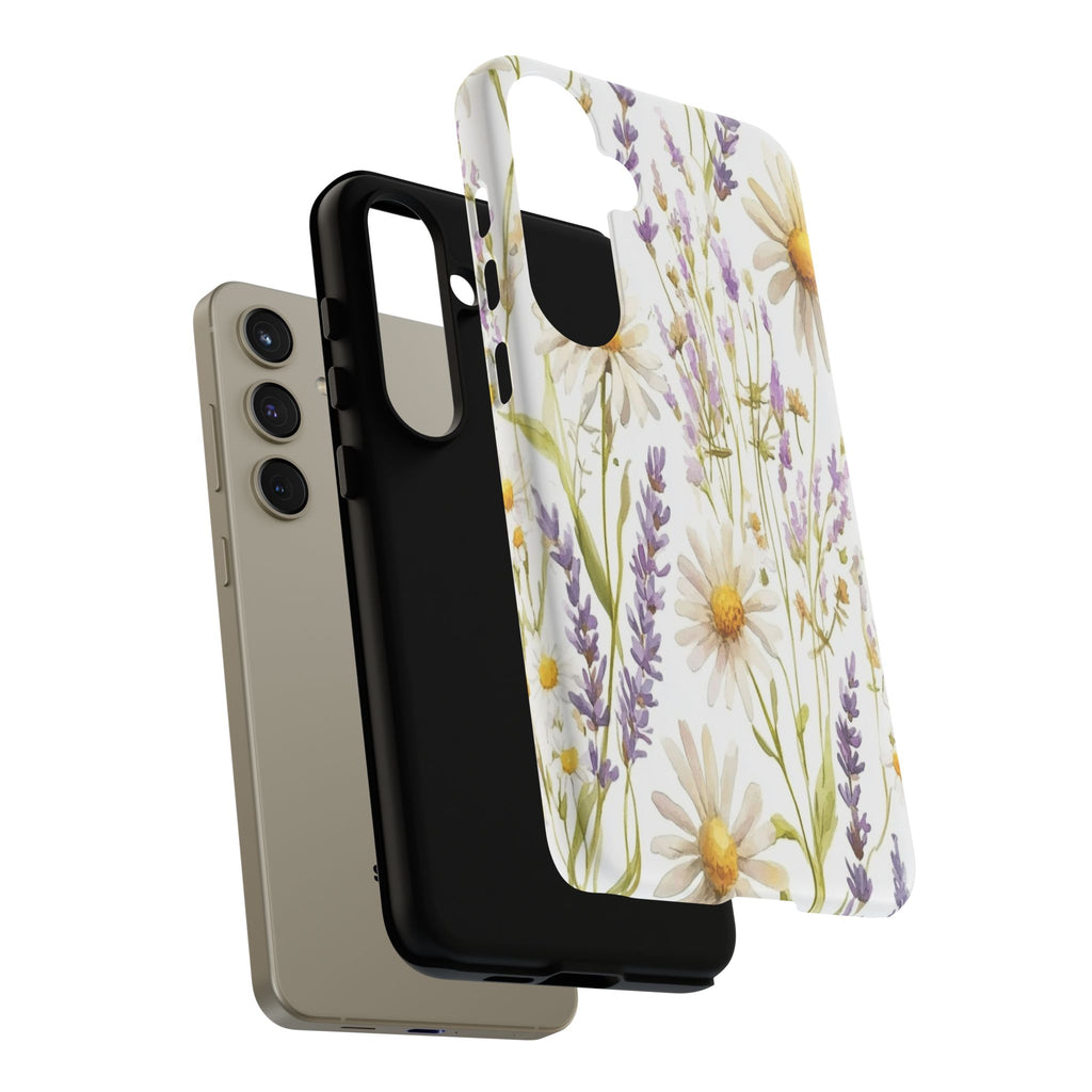 Delicate Watercolor Daisy and Lavender Case