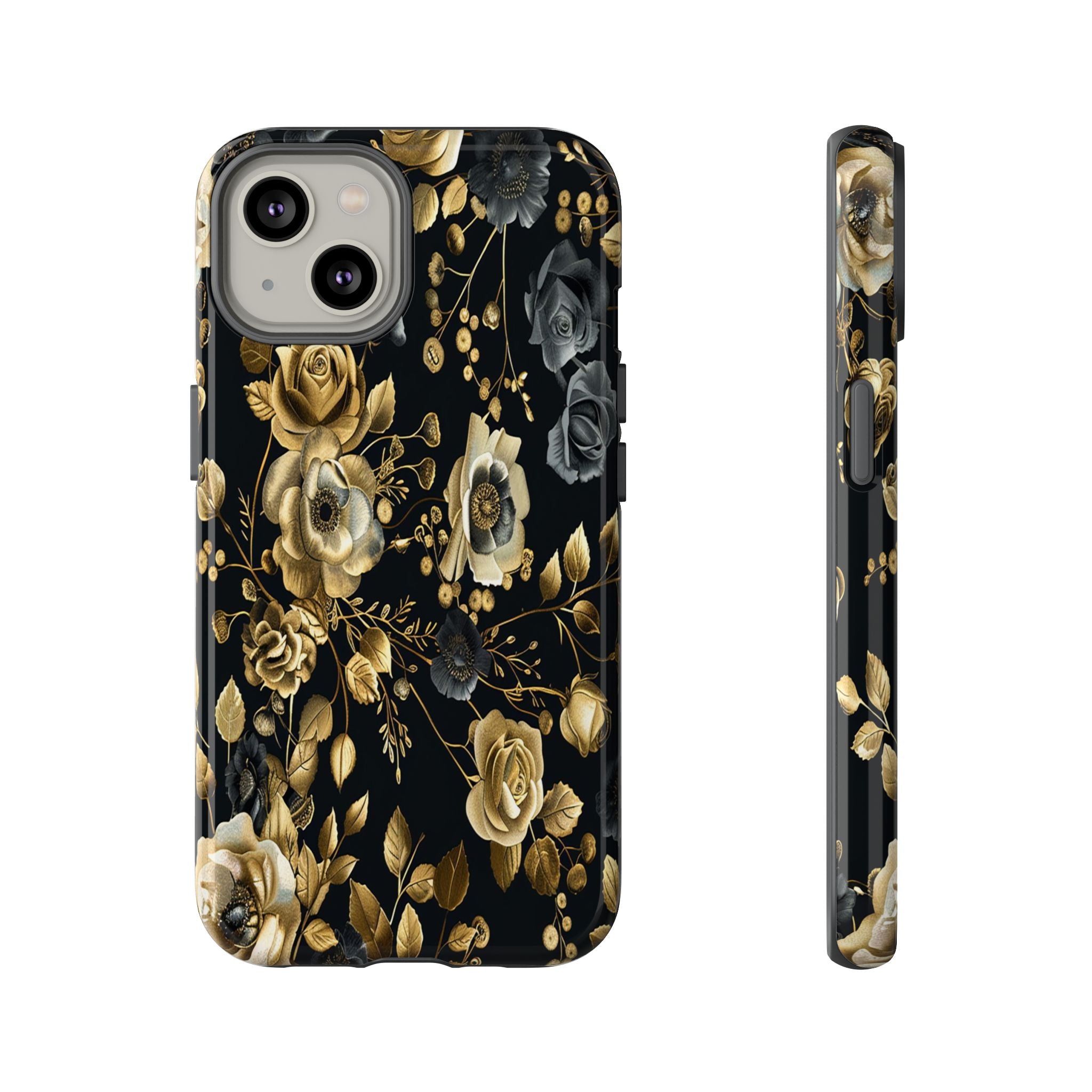 Luxurious Gold Roses on Black