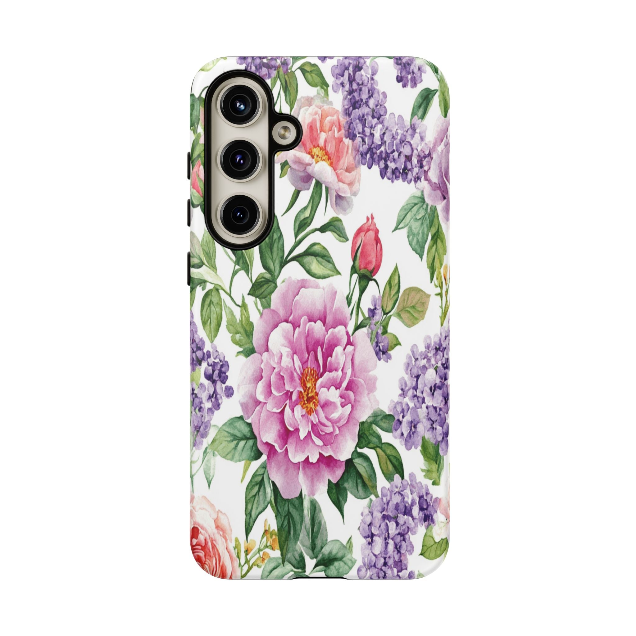 Watercolor Peonies and Lilacs