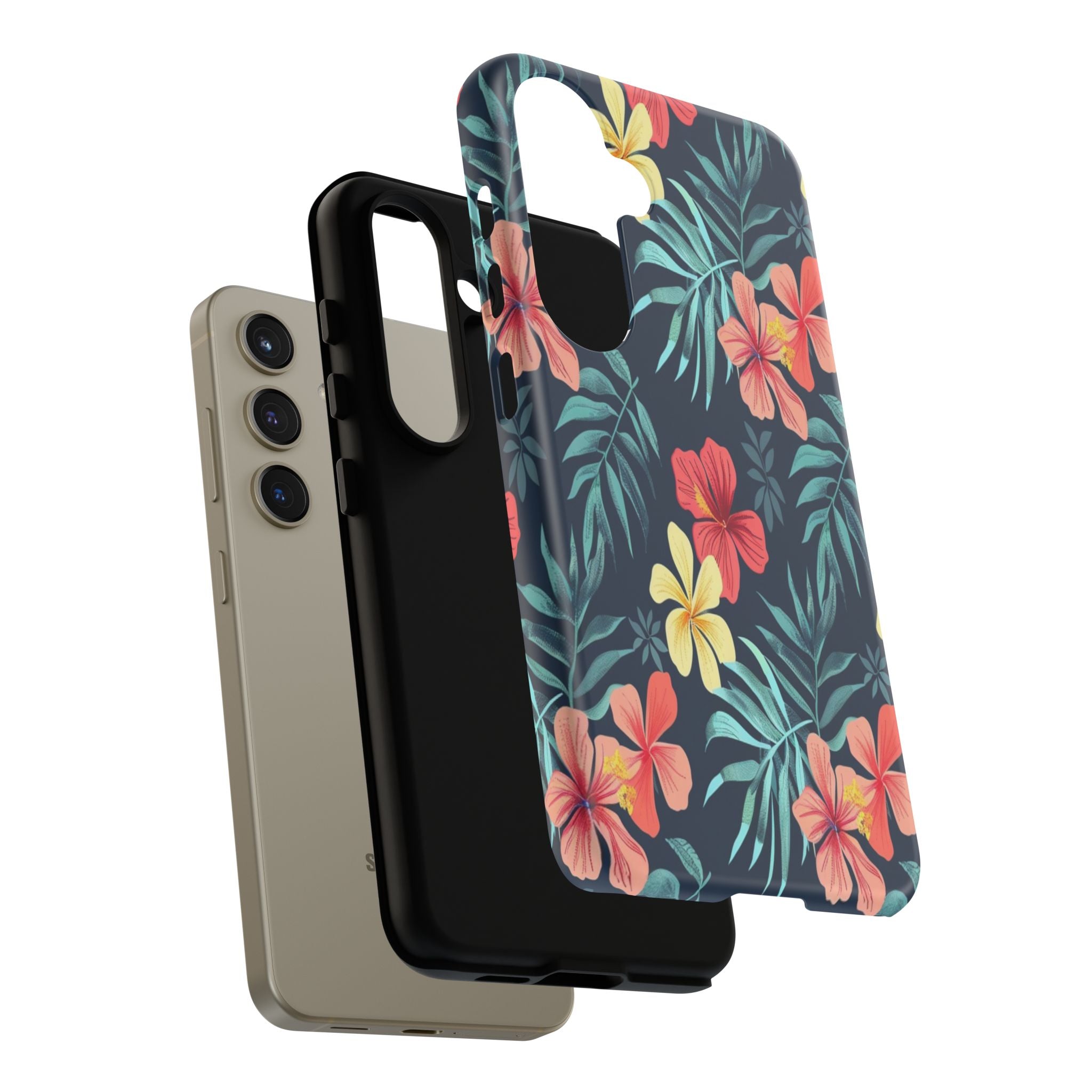 Tropical Hibiscus Navy Case