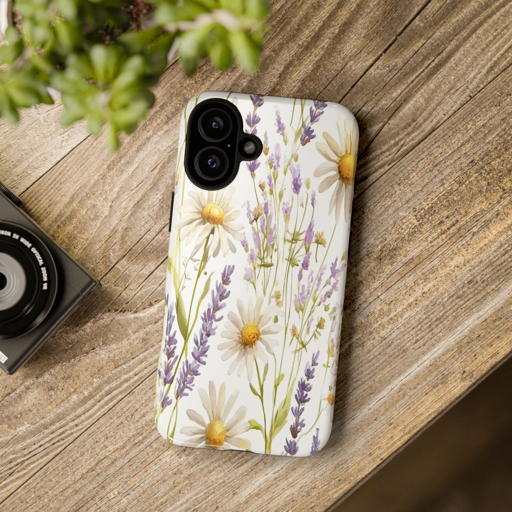 Delicate Watercolor Daisy and Lavender Case