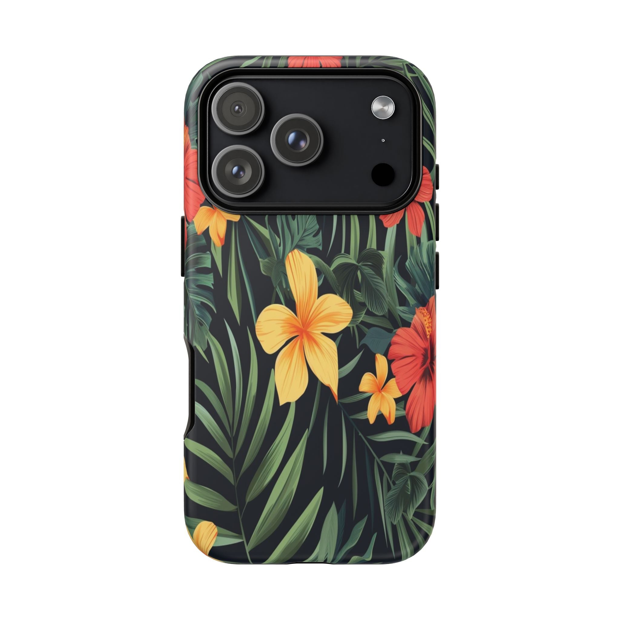 Tropical Hibiscus and Plumeria Seamless Pattern