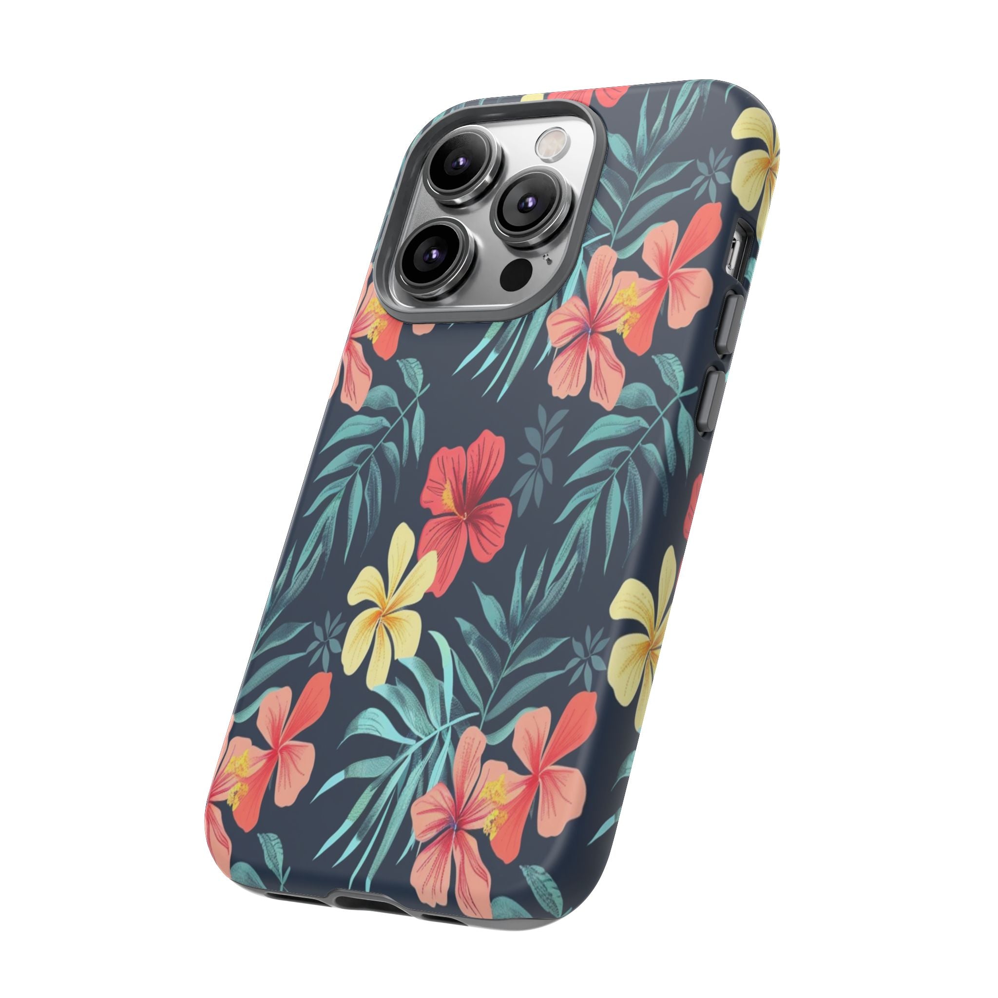 Tropical Hibiscus Navy Case