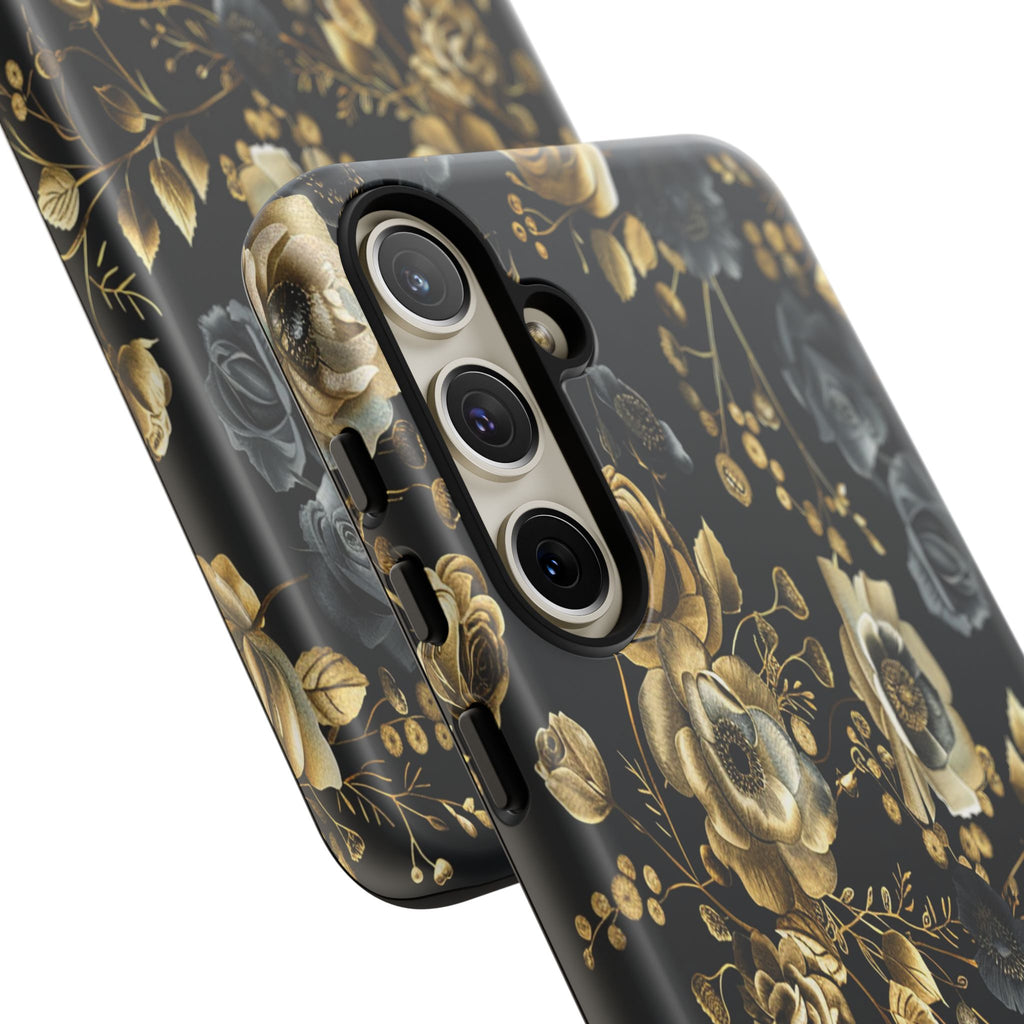 Luxurious Gold Roses on Black