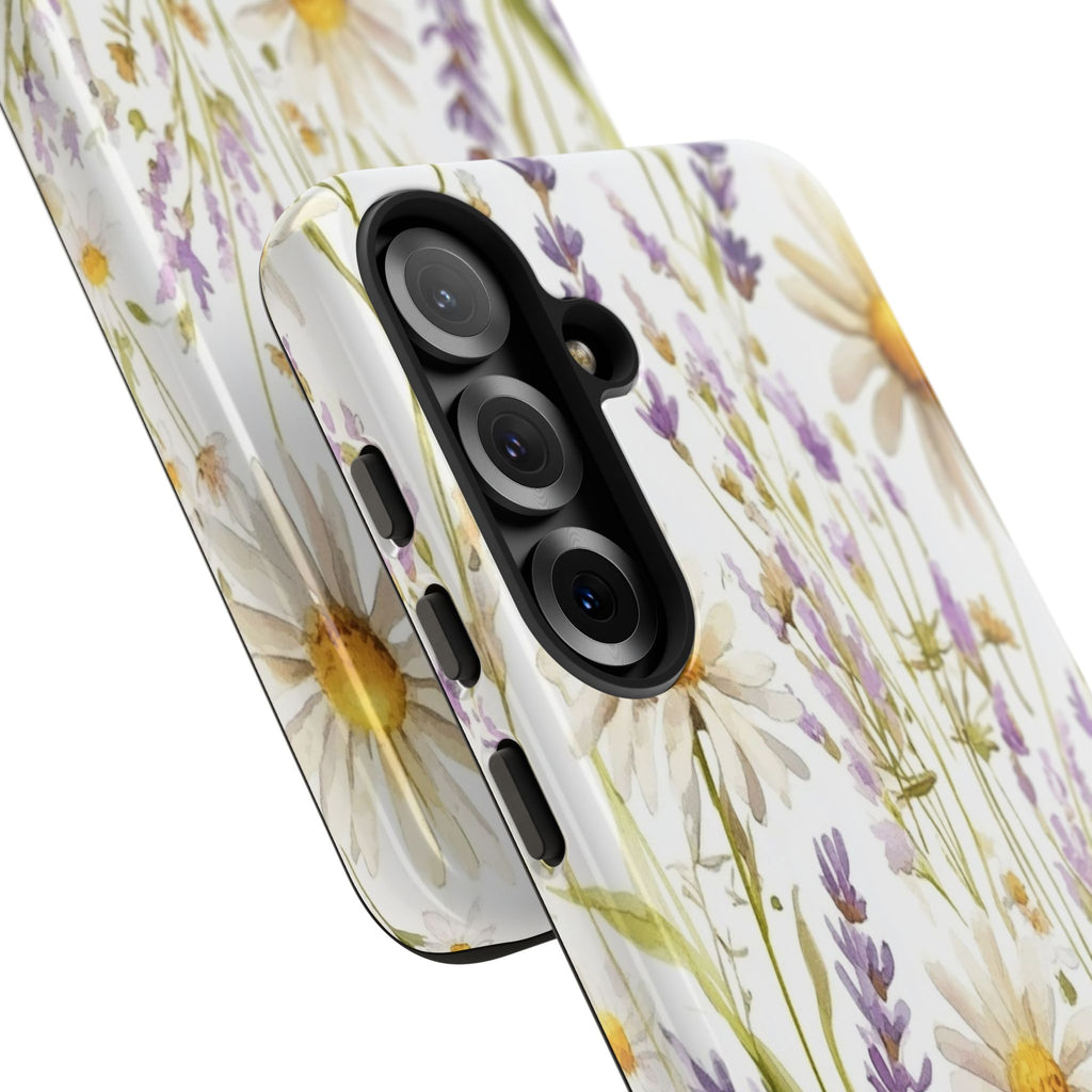 Delicate Watercolor Daisy and Lavender Case