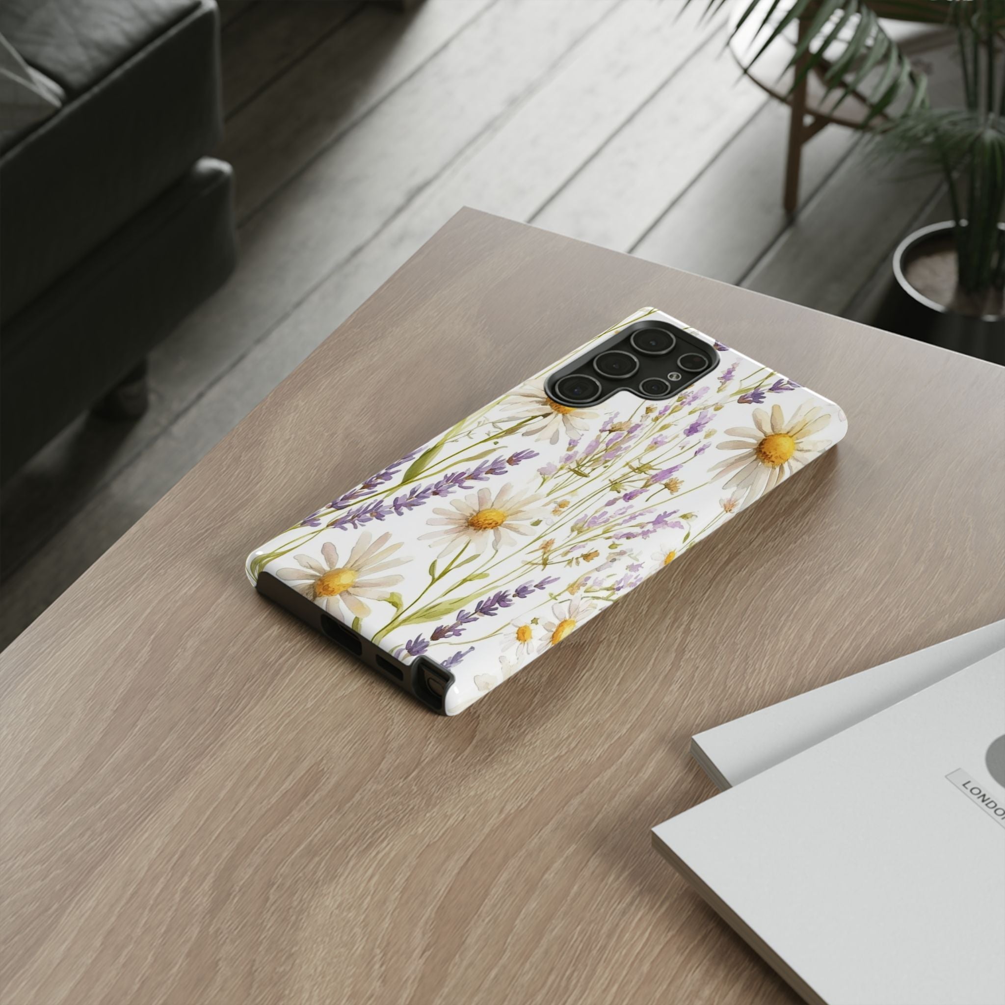 Delicate Watercolor Daisy and Lavender Case