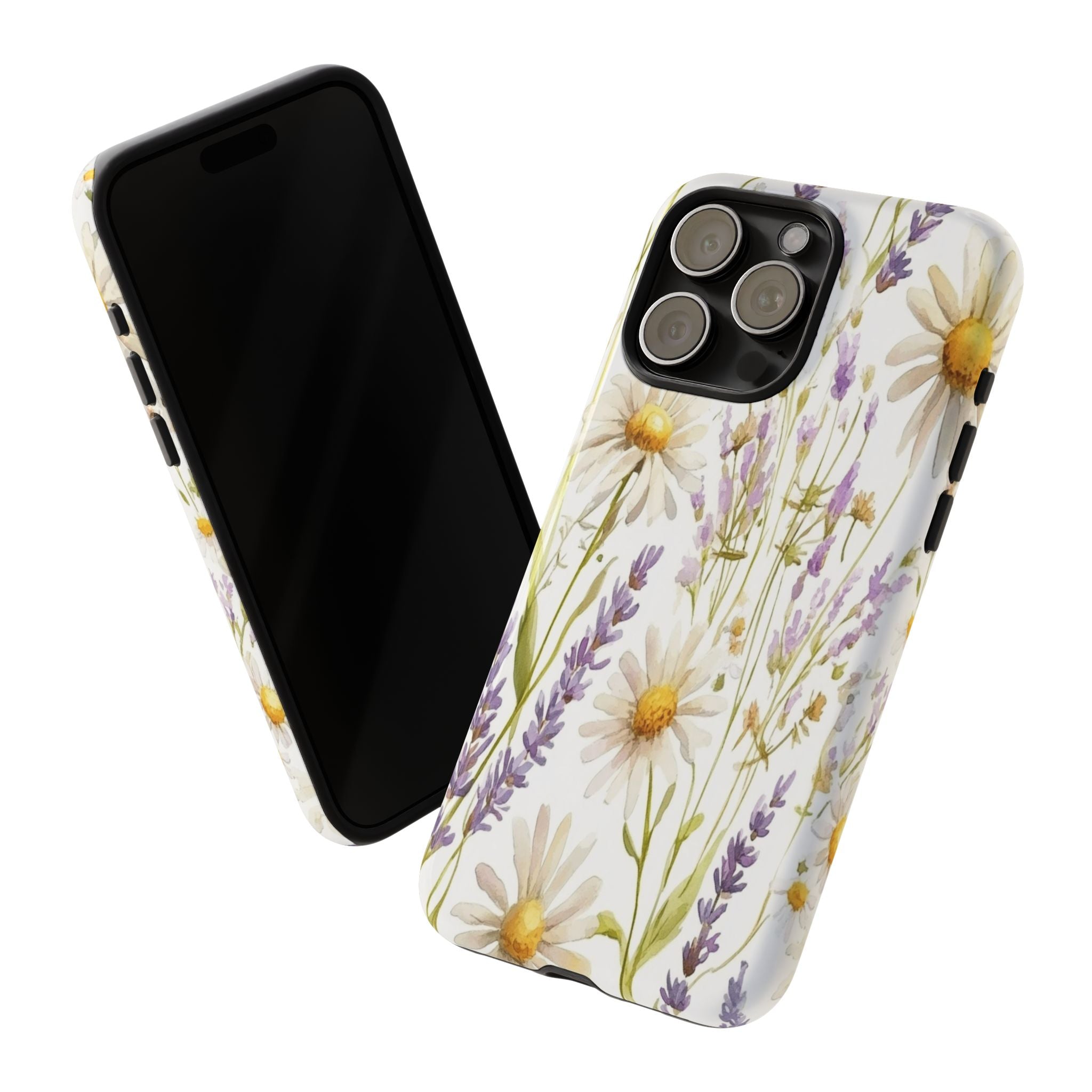 Delicate Watercolor Daisy and Lavender Case