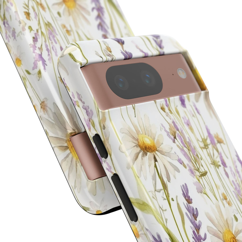 Delicate Watercolor Daisy and Lavender Case