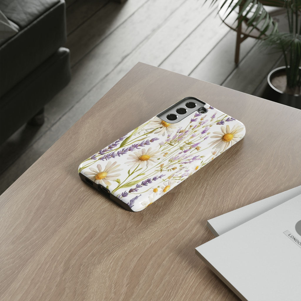 Delicate Watercolor Daisy and Lavender Case