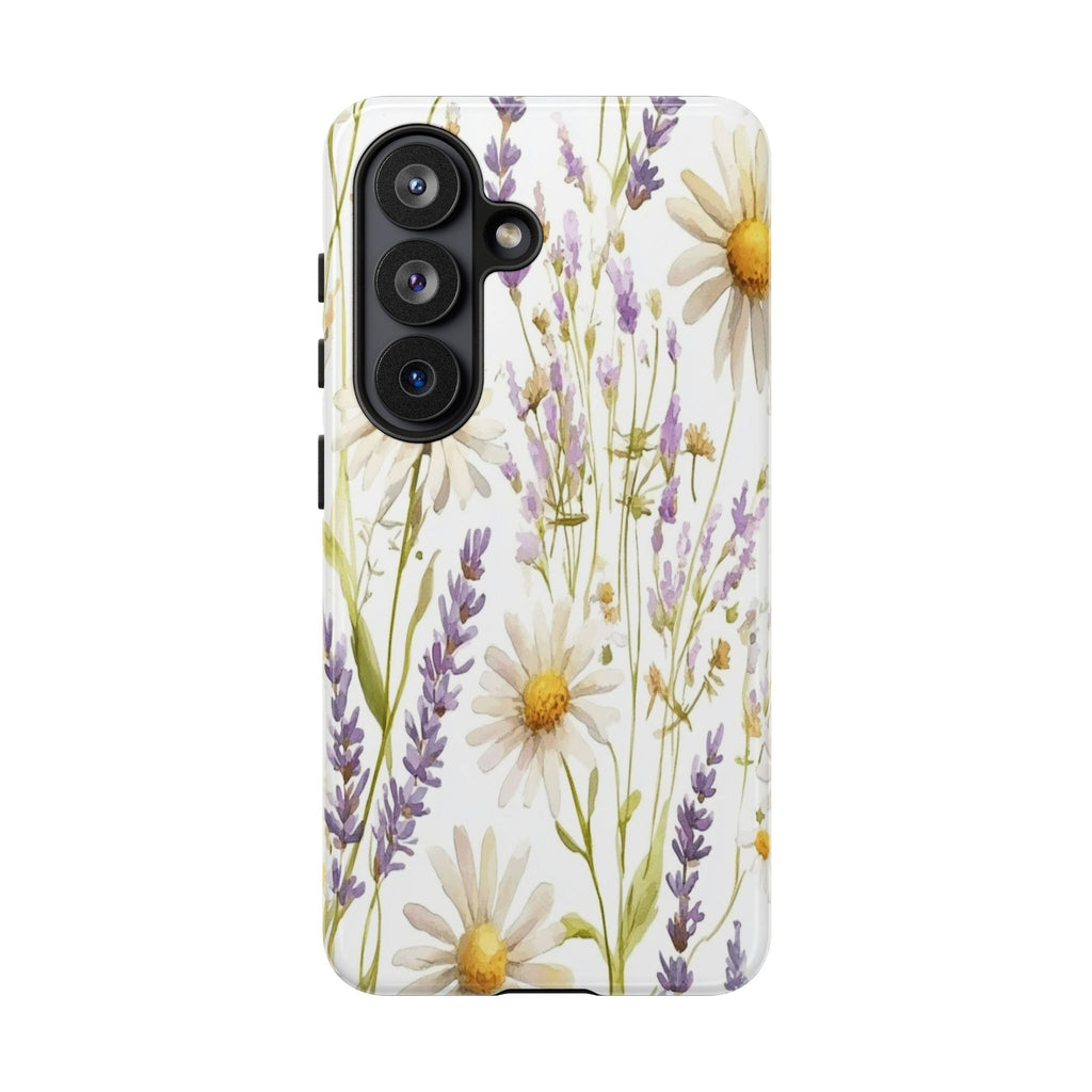 Delicate Watercolor Daisy and Lavender Case