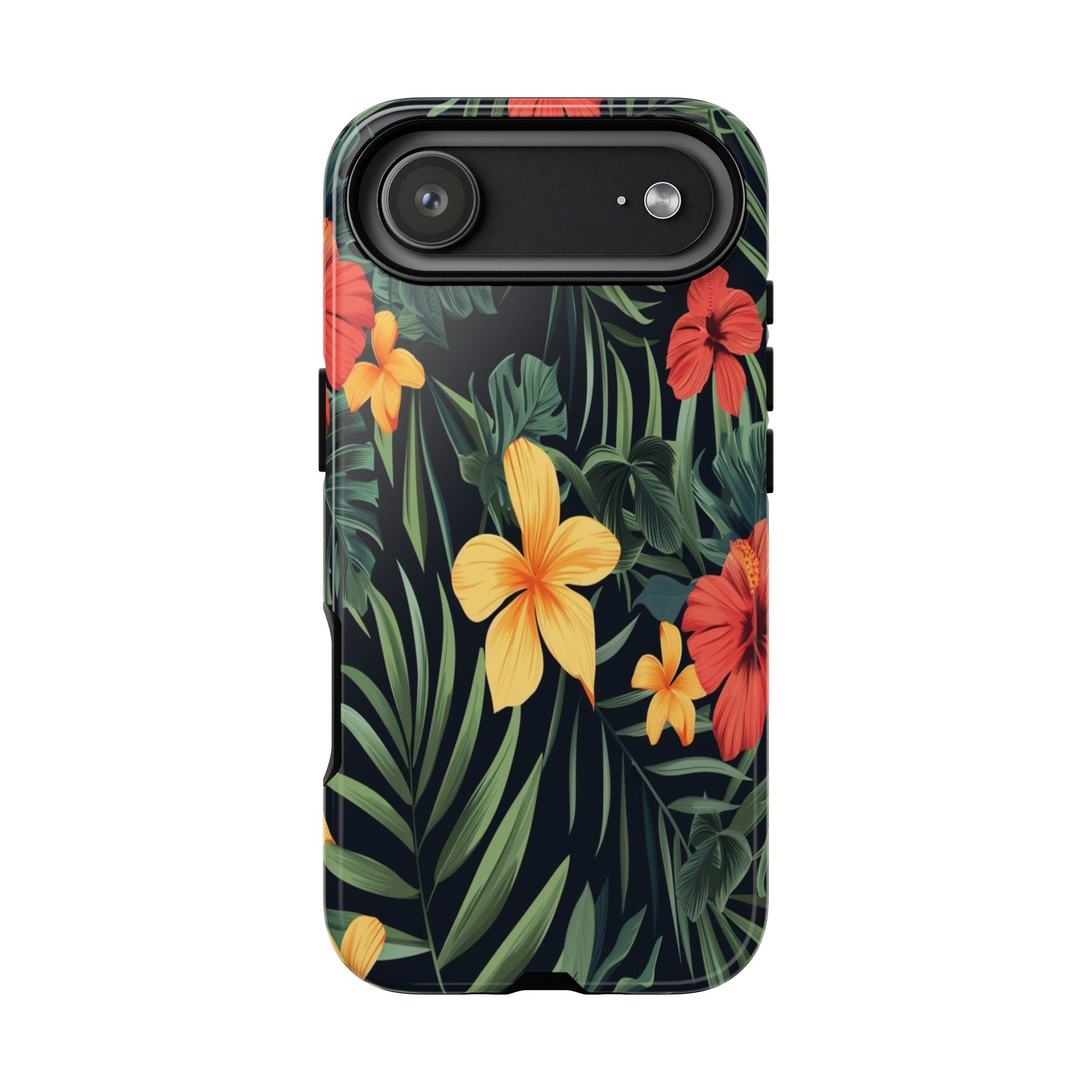 Tropical Hibiscus and Plumeria Seamless Pattern