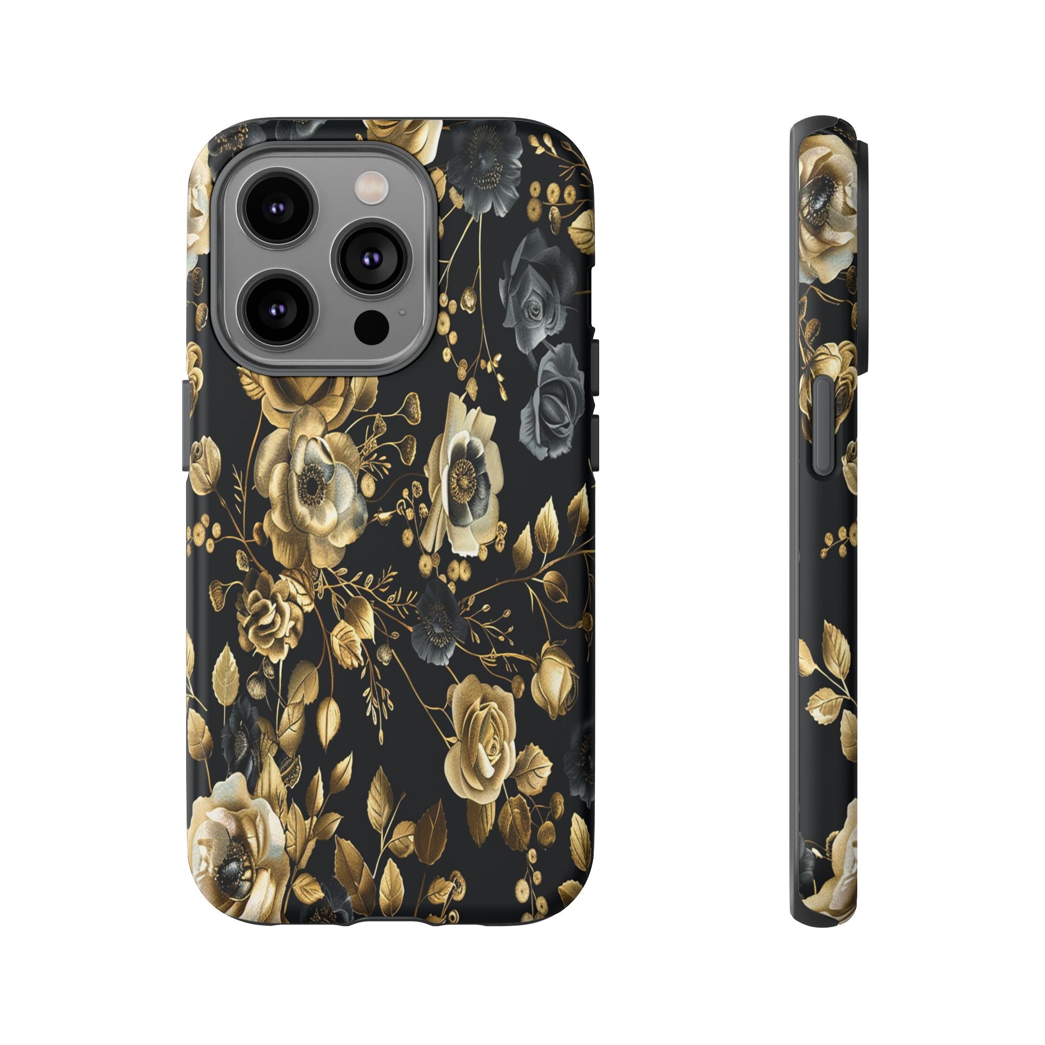 Luxurious Gold Roses on Black