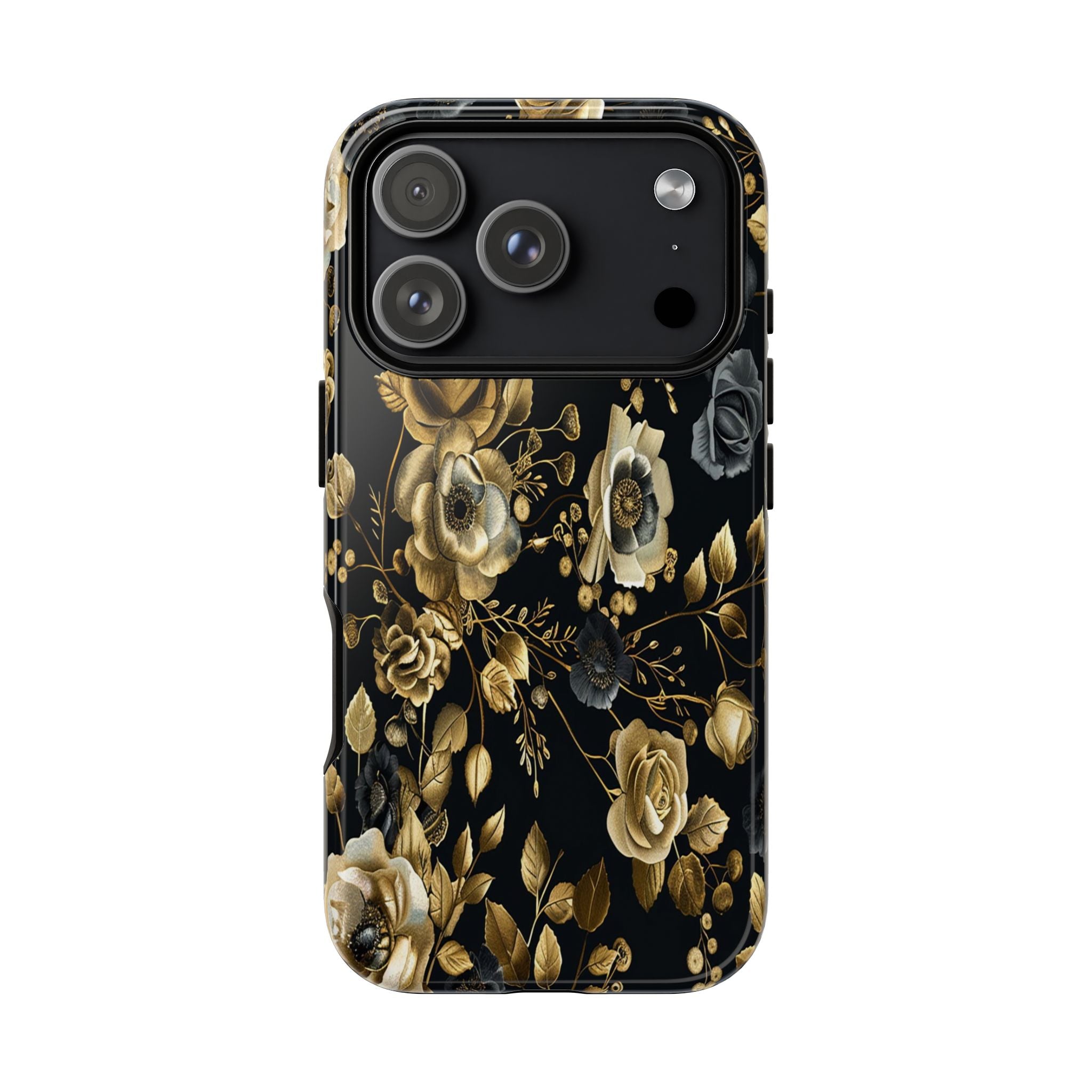 Luxurious Gold Roses on Black