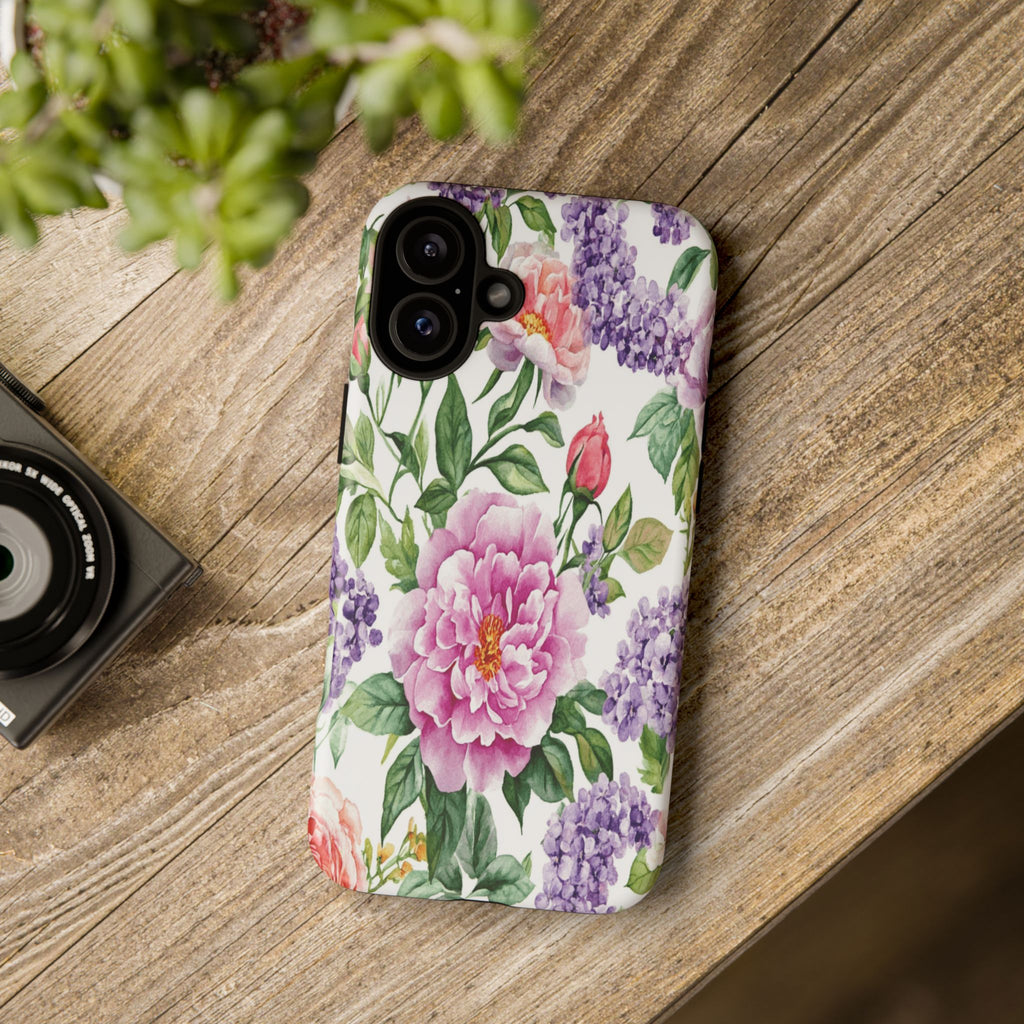 Watercolor Peonies and Lilacs Case