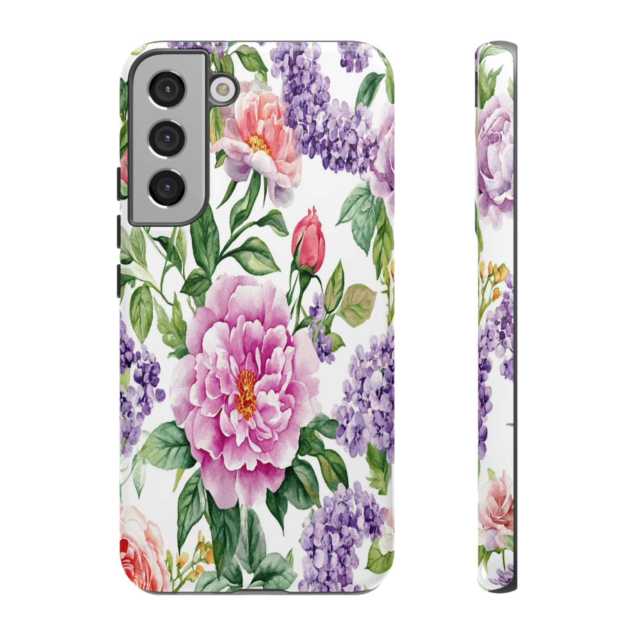 Watercolor Peonies and Lilacs