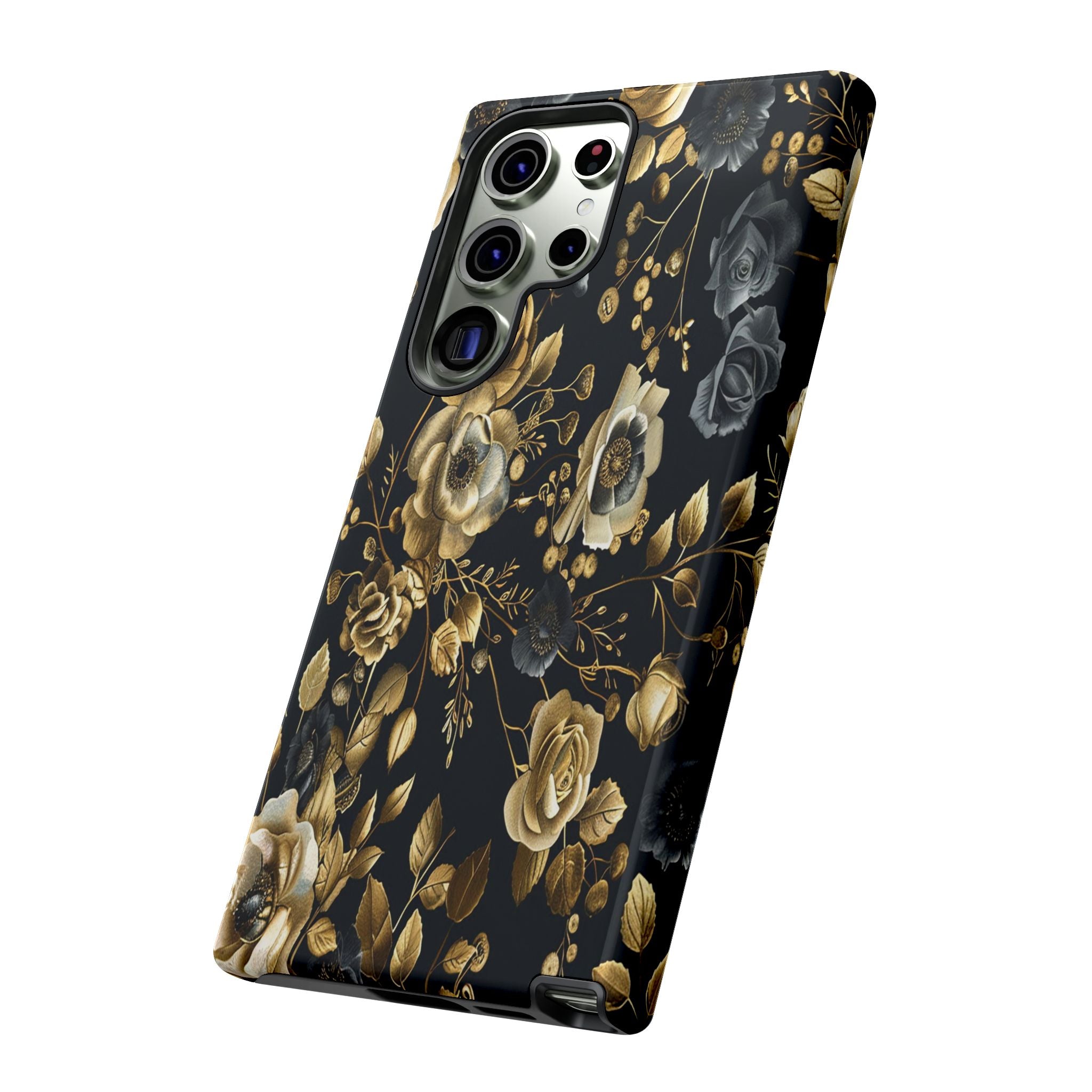 Luxurious Gold Roses on Black