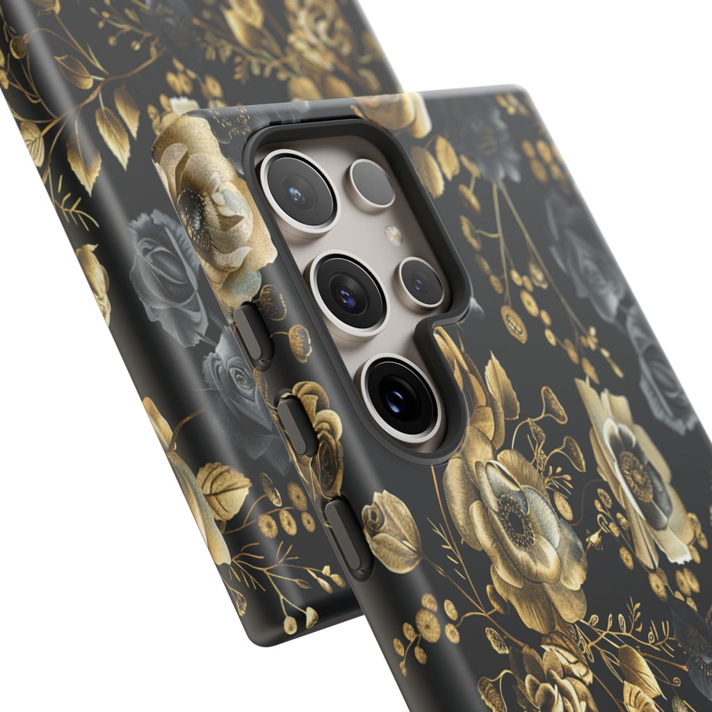 Luxurious Gold Roses on Black