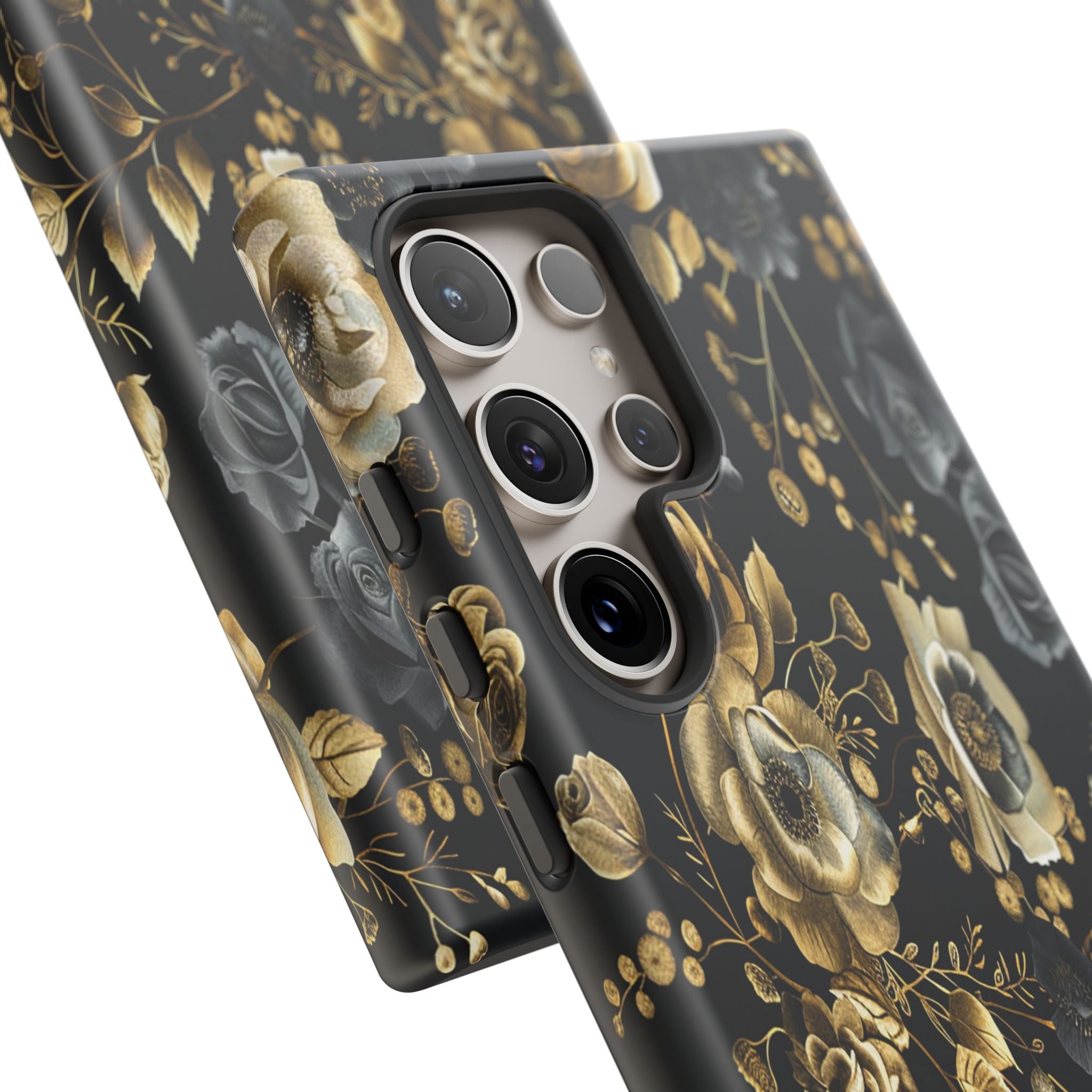 Luxurious Gold Roses on Black